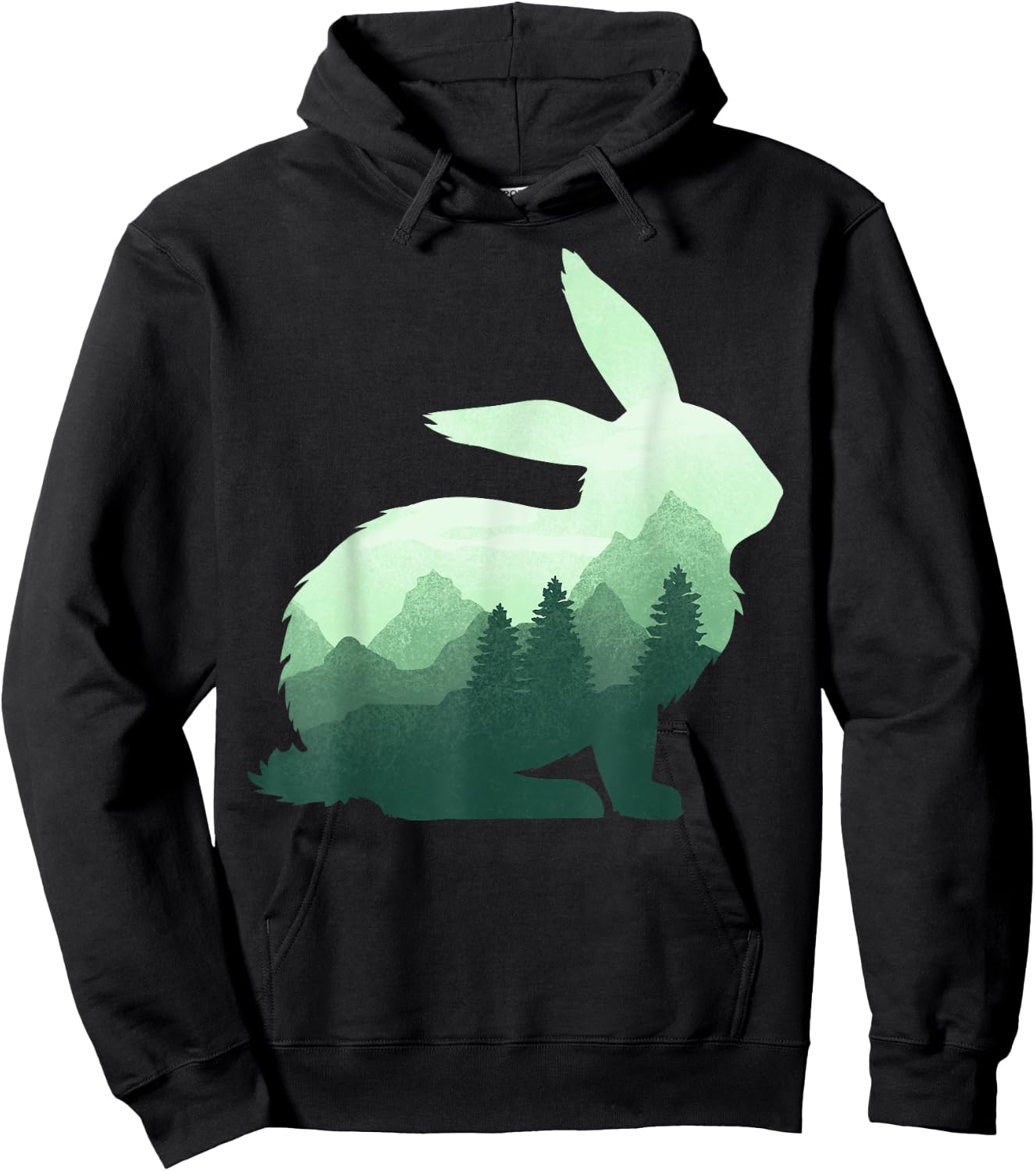 Rabbit Bunny Hare Double Exposure Surreal Wildlife Animal Hoodie - Hoodie | Black