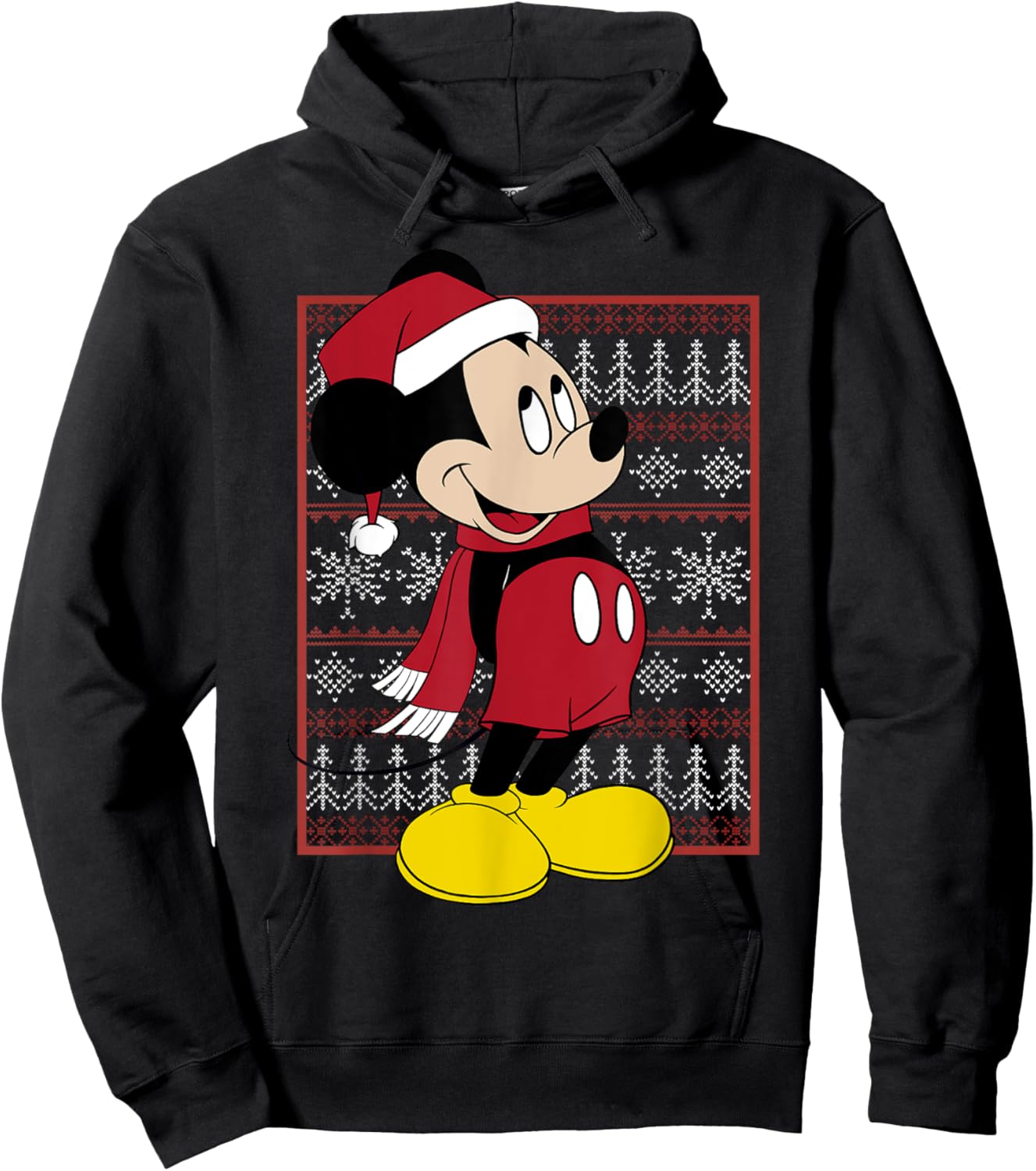 Disney Mickey Mouse Christmas Graphic Hoodie - Hoodie | Black