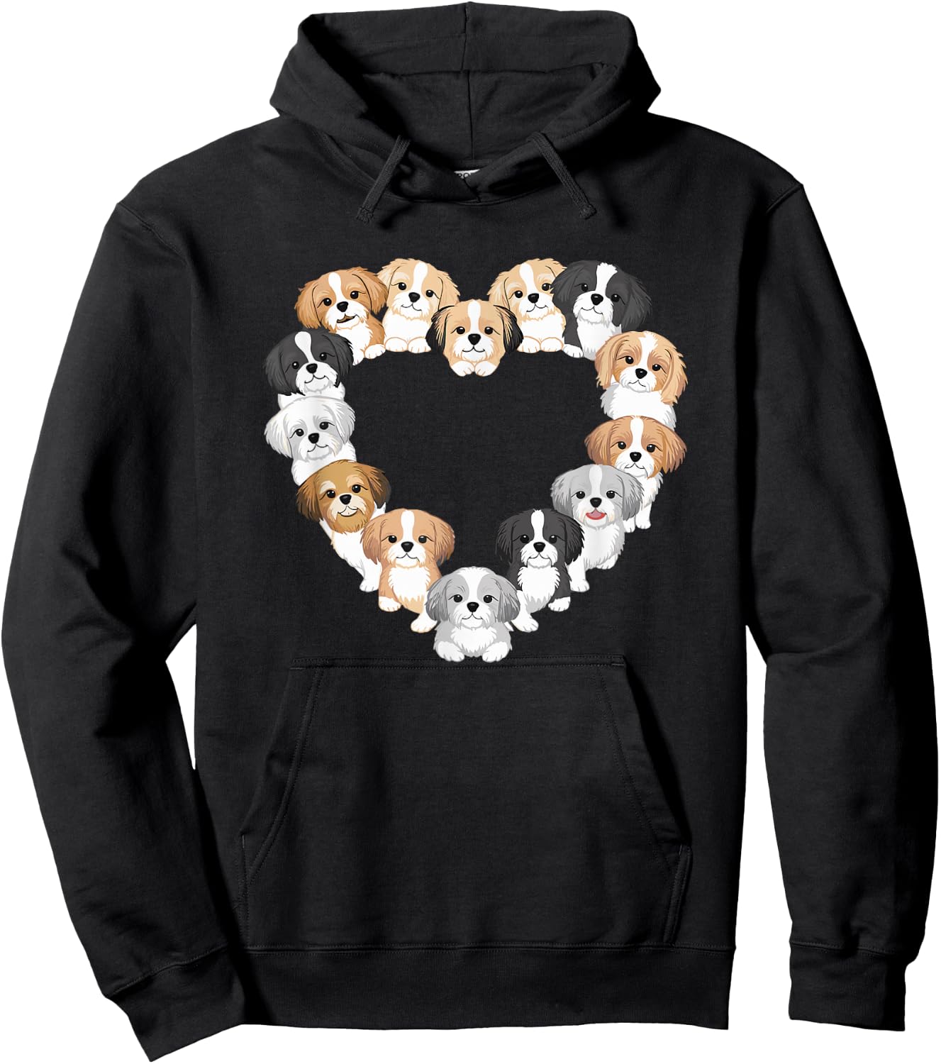 Heart Shih Tzu Dog Shih Tzus Hoodie - Hoodie | Black