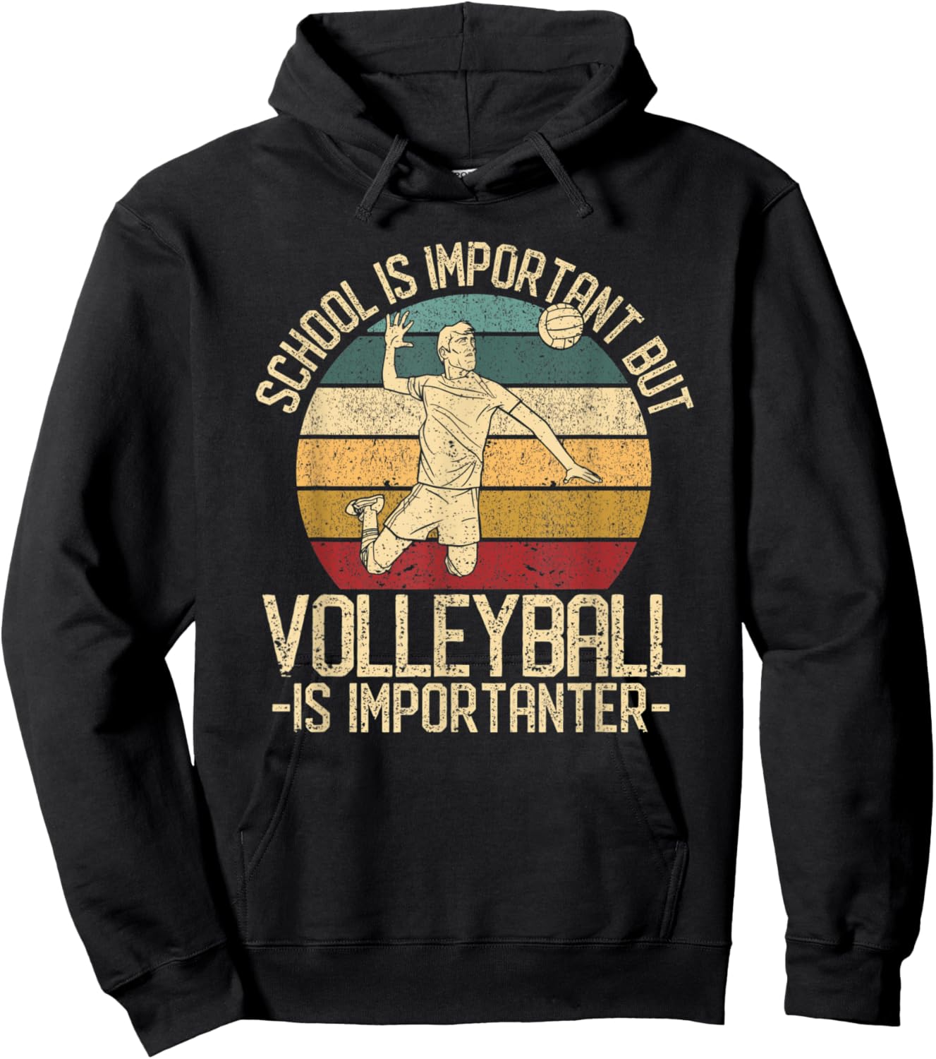 School Is Important But Volleyball Is Importanter Hoodie - Hoodie | Black