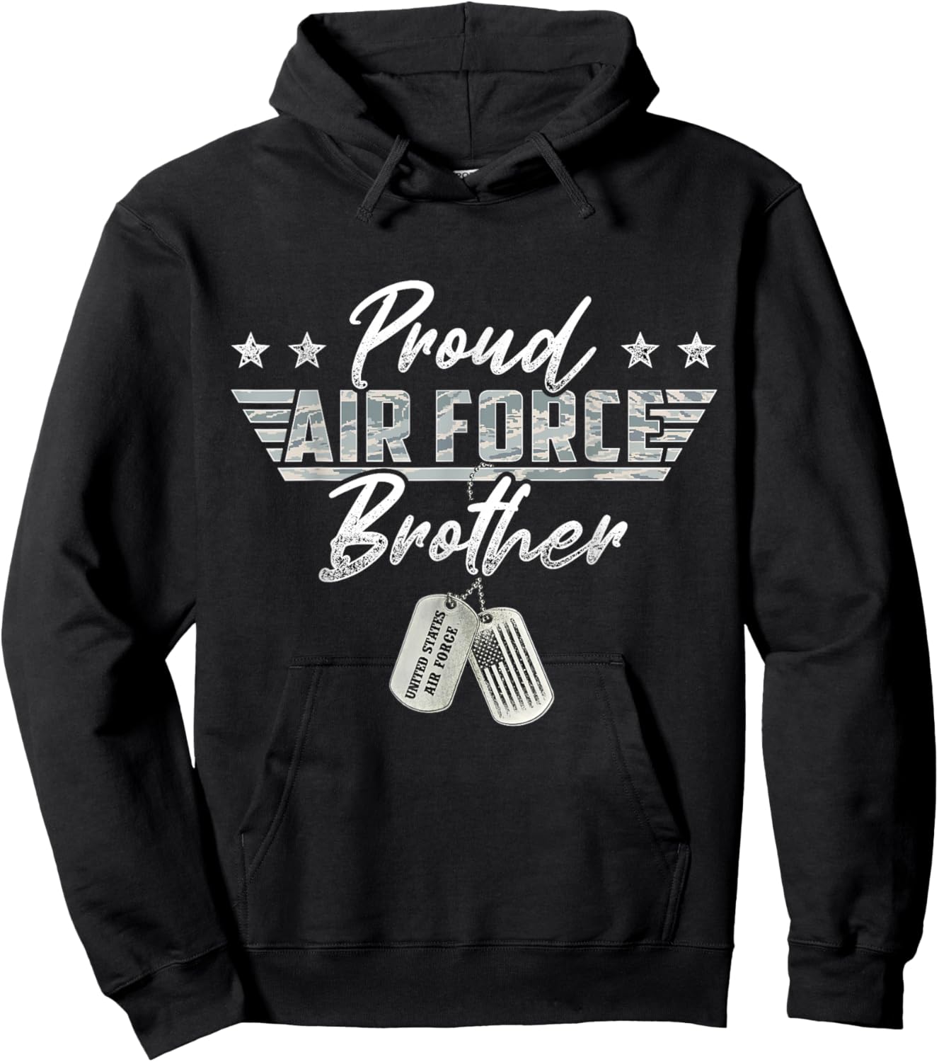 Proud Air Force Brother Military Air Force Family Matching Hoodie - Hoodie | Black