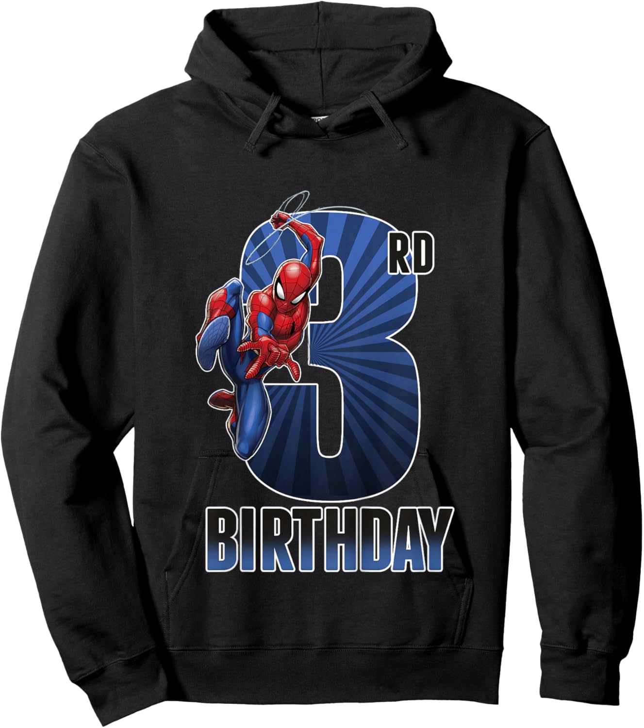 Kids Marvel Universe Classic Spider-Man Epic 3rd Birthday Hoodie - Hoodie | Black