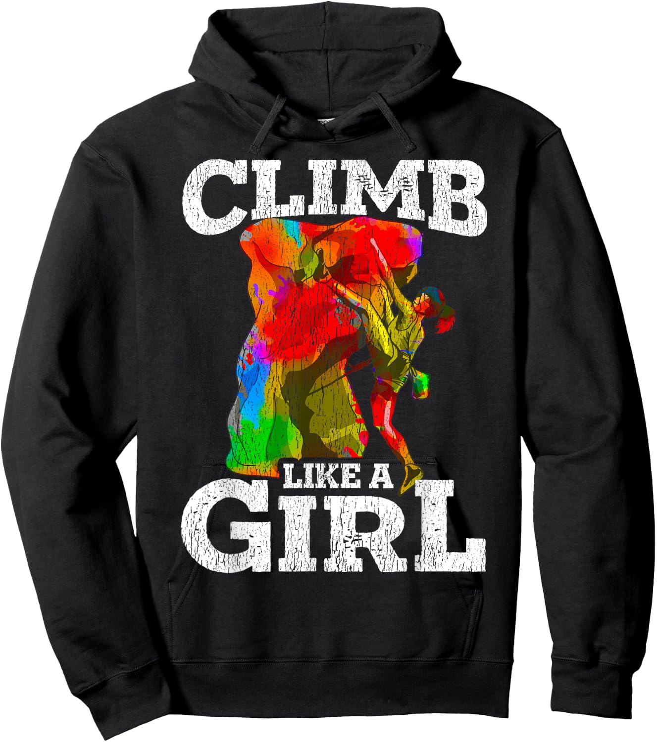 Rock Climbing Bouldering Hiking Wall Climber Gift Hoodie - Hoodie | Black