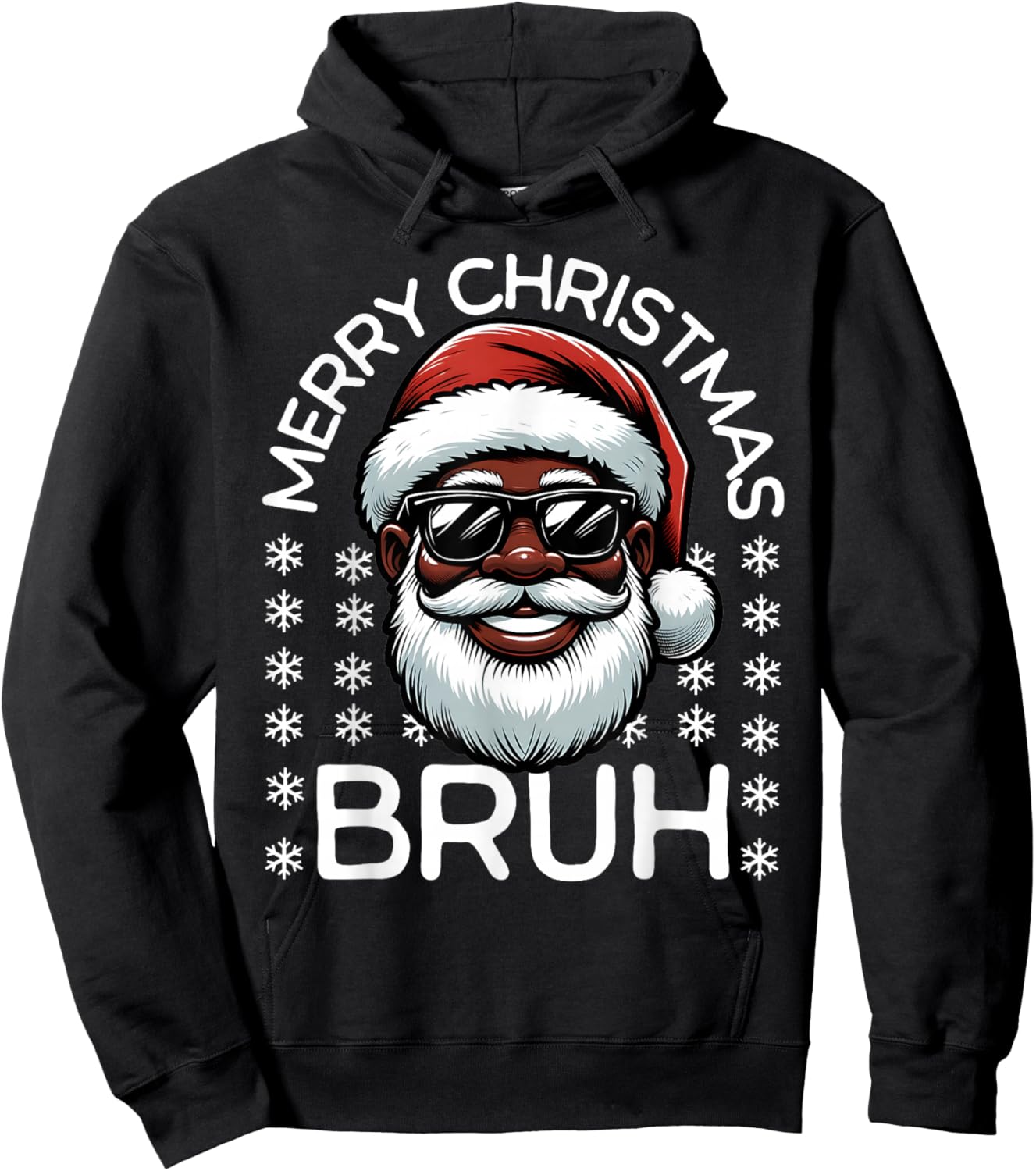 Merry Christmas Bruh Christmas Santa Claus Black Men's Boys Hoodie - Hoodie | Black