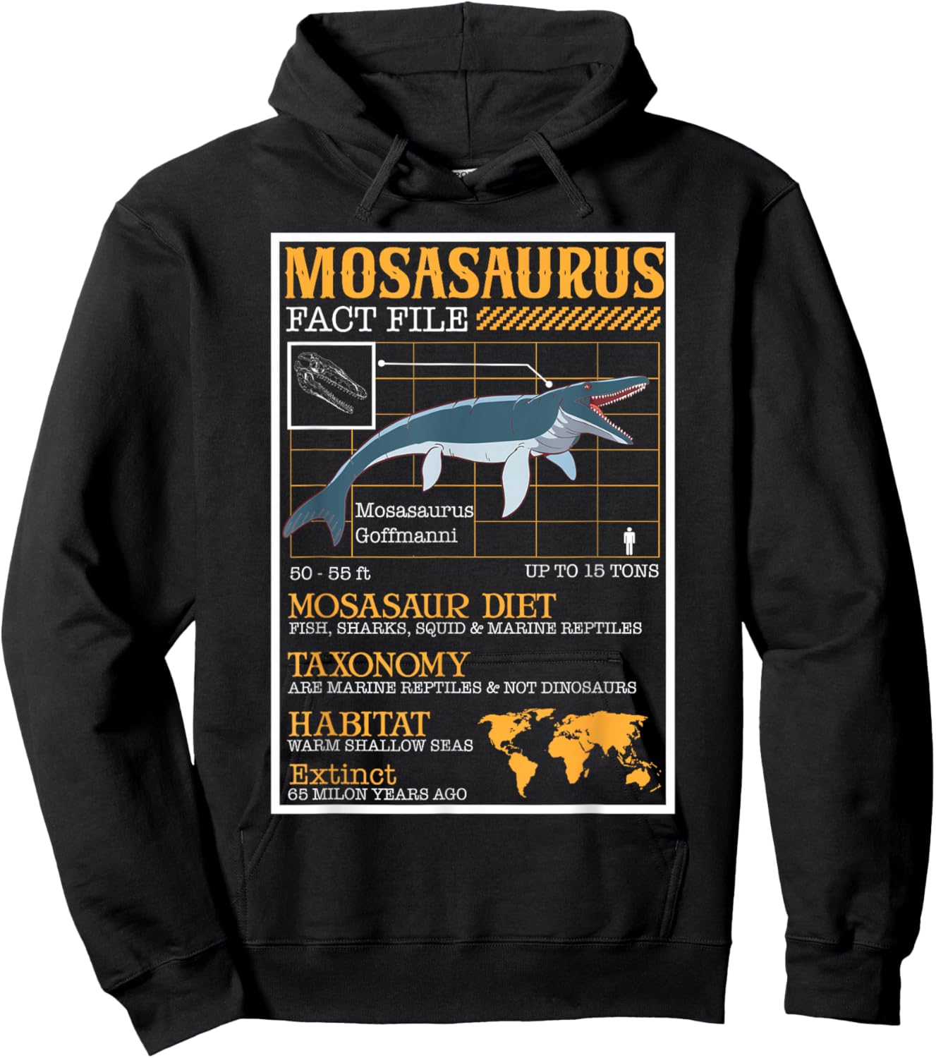 Mosasaurus Hoodie - Hoodie | Black