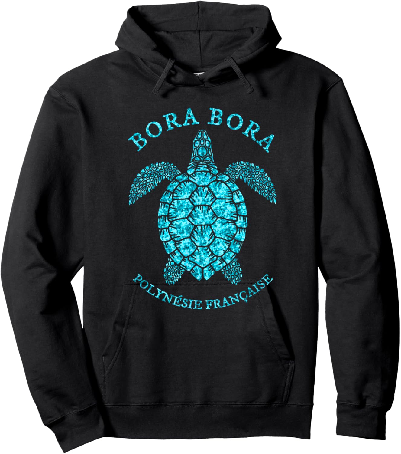 Bora Bora French Polynesian Sea Turtle Souvenir Hoodie - Hoodie | Black