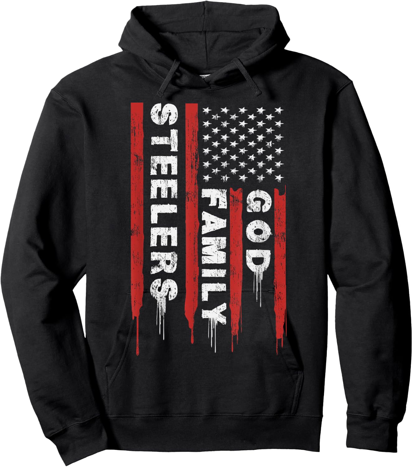This Pro Us Flag God Family Steelers Hoodie - Hoodie | Black