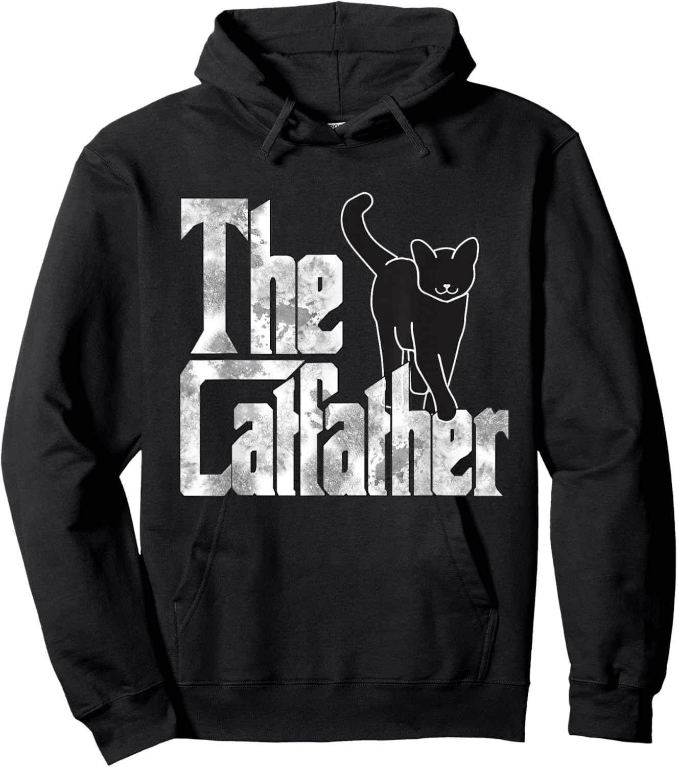 The Catfather Black Cat Father Mafia Whiskers Male Daddy Hoodie - Hoodie | Black