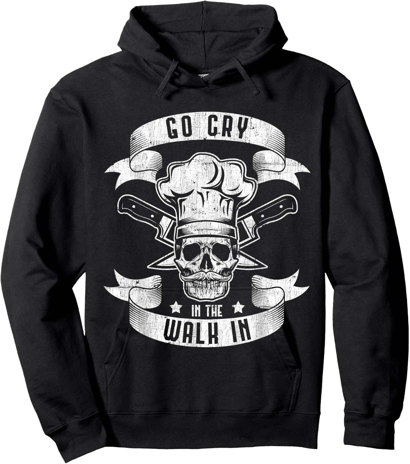 Go Cry In The Walk In Skull Chef Gift Hoodie - Hoodie | Black