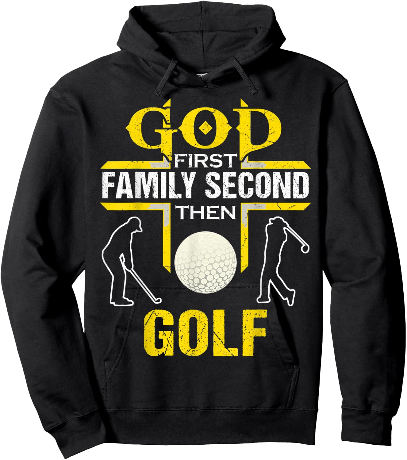 God First Family Second Then Golf women Hoodie - Hoodie | Black