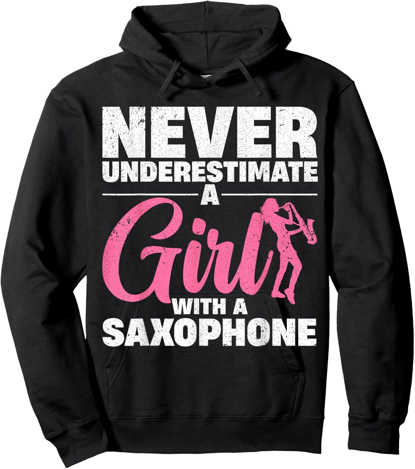 Funny Saxophone Design For Girls Women Saxophonist Sax Lover Hoodie - Hoodie | Black