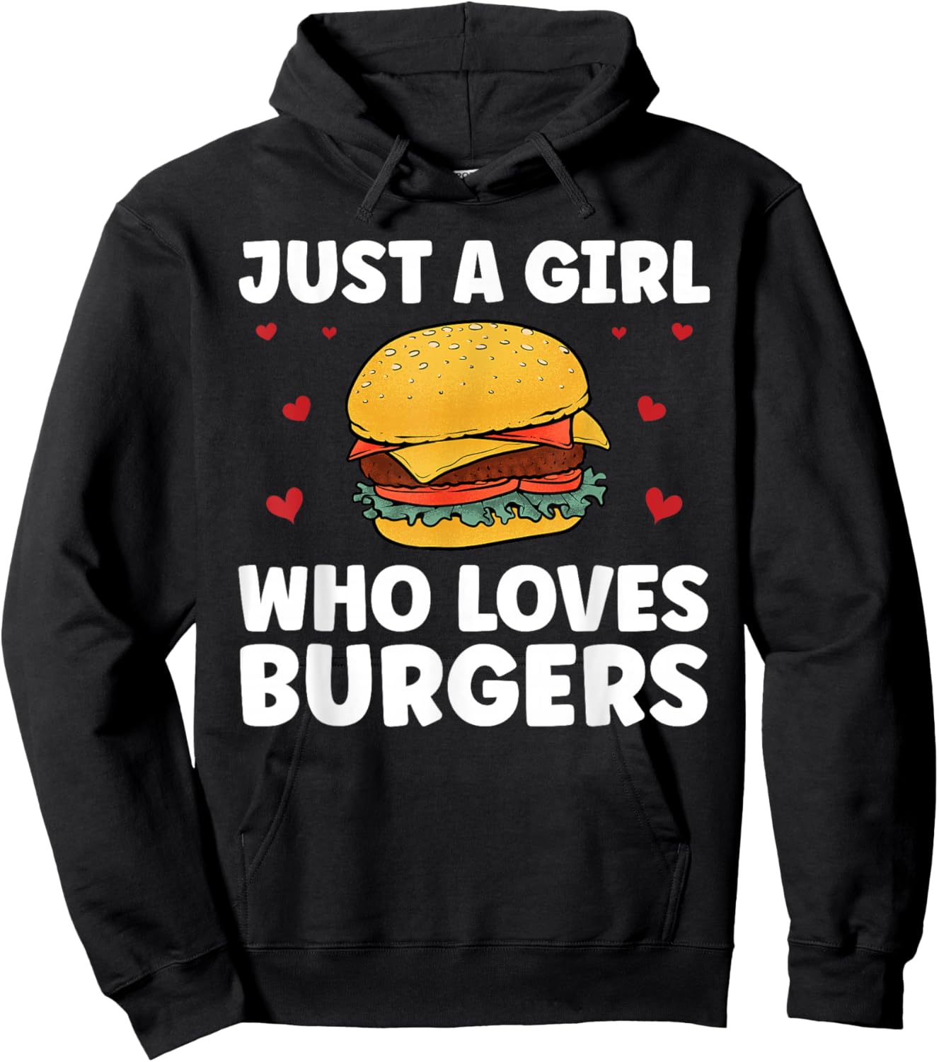 Funny Burger Art For Girl Women Hamburger Cheeseburger Lover Hoodie - Hoodie | Black