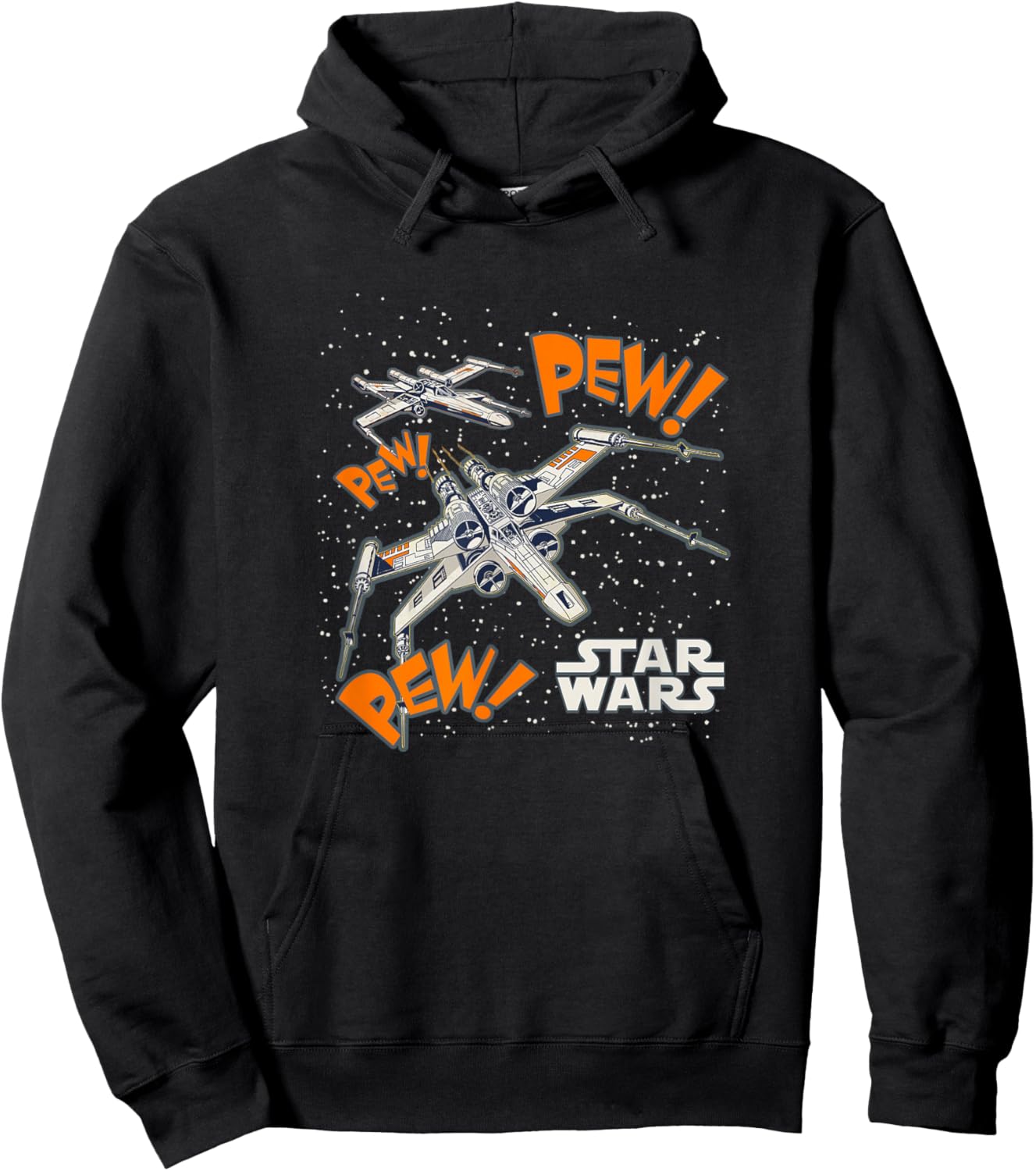 Star Wars Classic X-Wing Fighter Vintage Pew Pew Poster Hoodie - Hoodie | Black