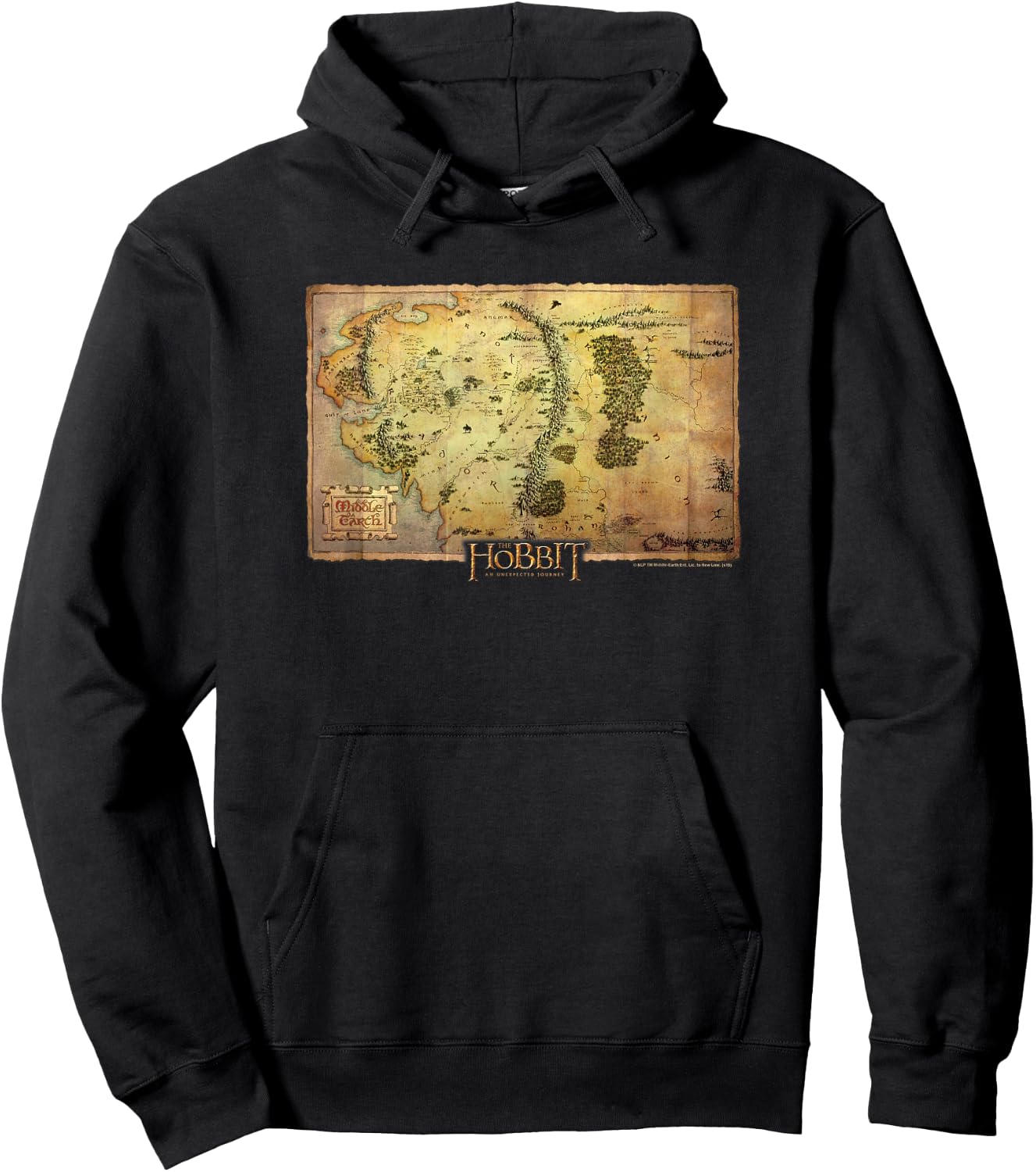 Hobbit Middle Earth Map Hoodie - Hoodie | Black