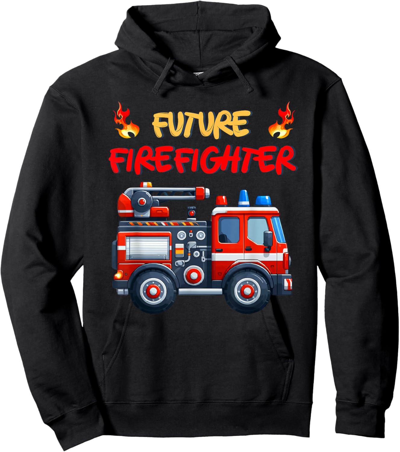 Fufure Firefighter Boys Girls Kids Fire Trucks Lovers Hoodie - Hoodie | Black