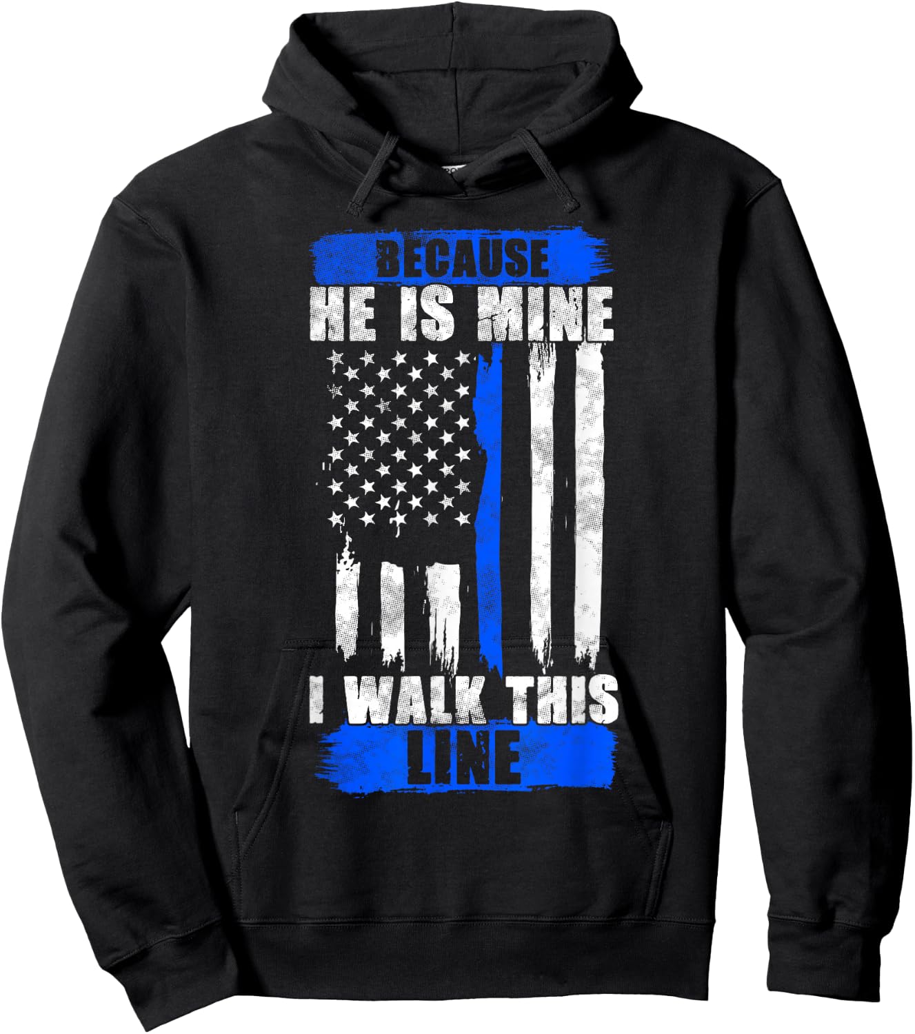 Police Wife Shirt Thin Blue Line Gift Police Girlfriend Hoodie - Hoodie | Black