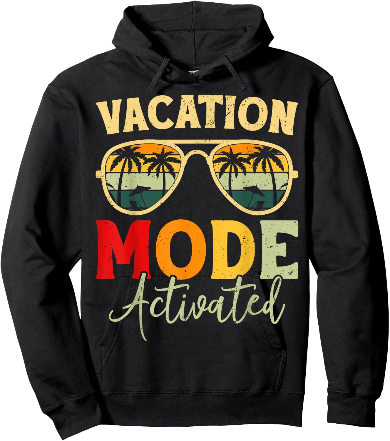 Funny Cruise Vacation Vacay Mode Activated Men Sun Hoodie - Hoodie | Black