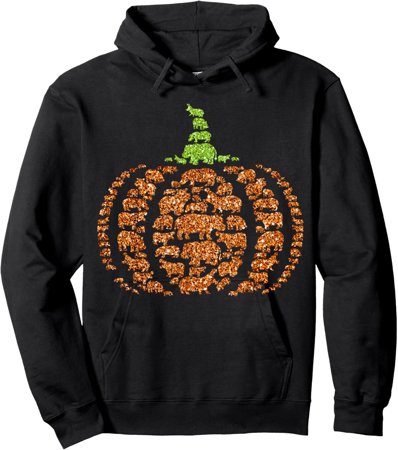 Group Hippos Pumpkin Cute Shape Halloween Thanksgiving Hoodie - Hoodie | Black
