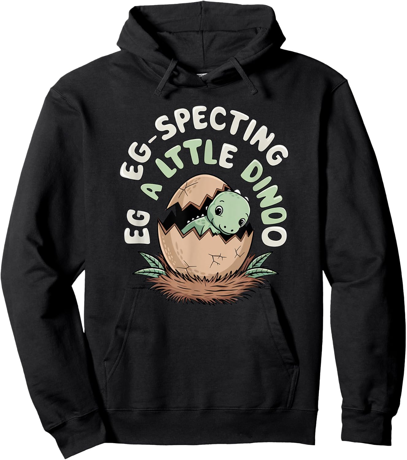 Eg-Specting Dinosaurs Pregnancy Baby Announcement Hoodie - Hoodie | Black