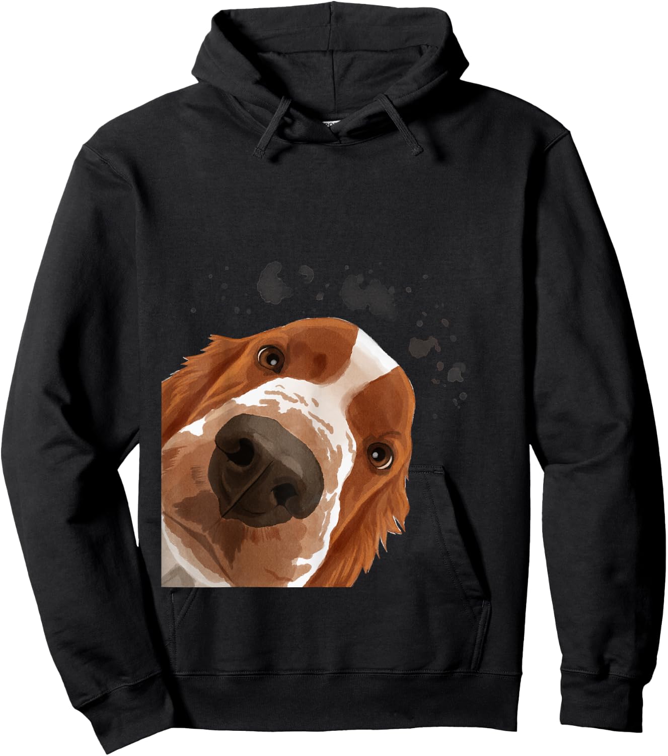 Curious Welsh Springer Spaniel Dog Women Girls Kids Hoodie - Hoodie | Black