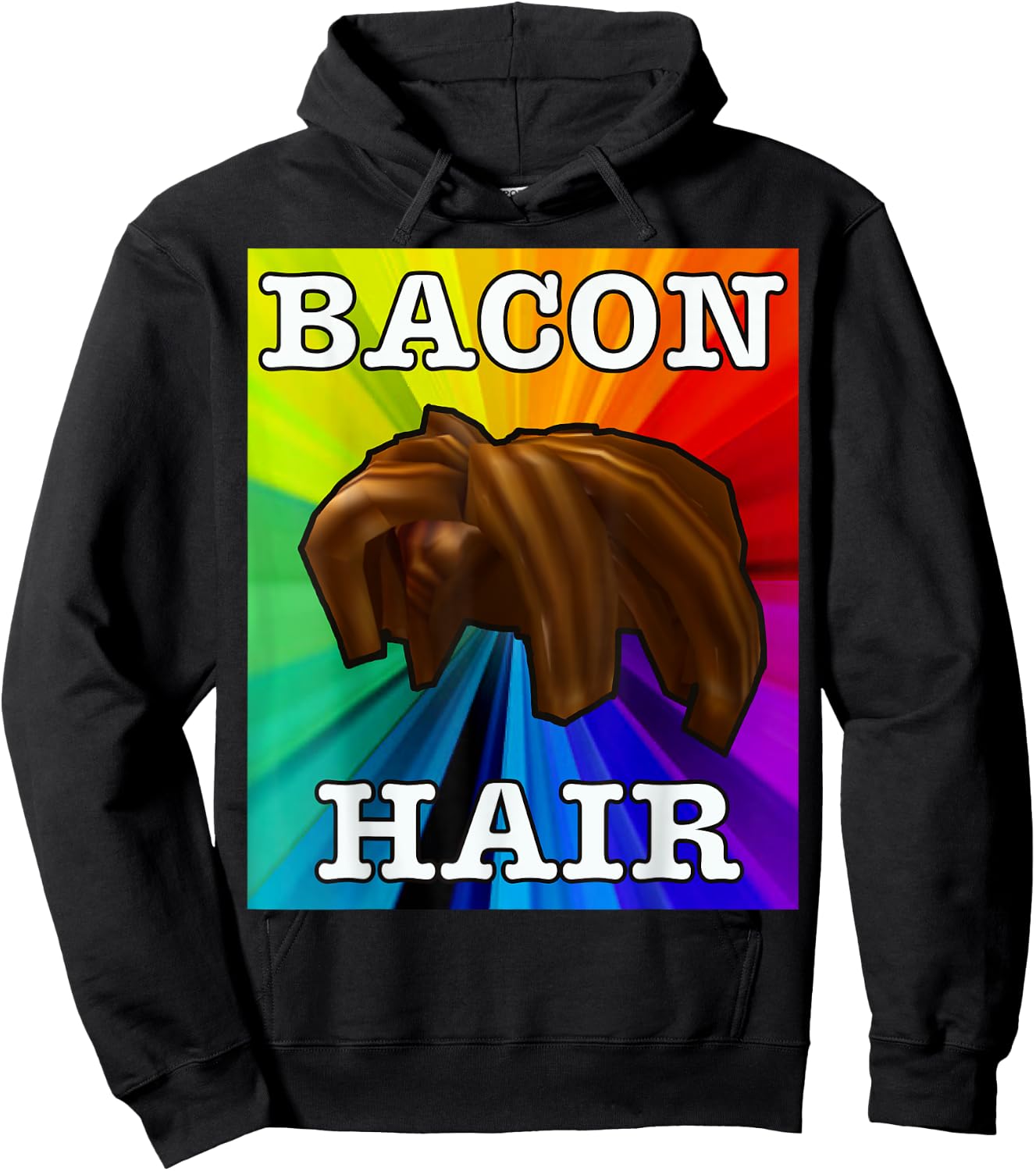 Colorful bacon hair design for boy or girl gamers Hoodie - Hoodie | Black