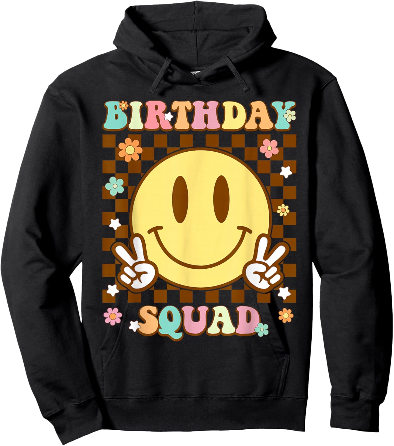 Groovy Birthday Squad Matching Birthday Family Group Bday Hoodie - Hoodie | Black