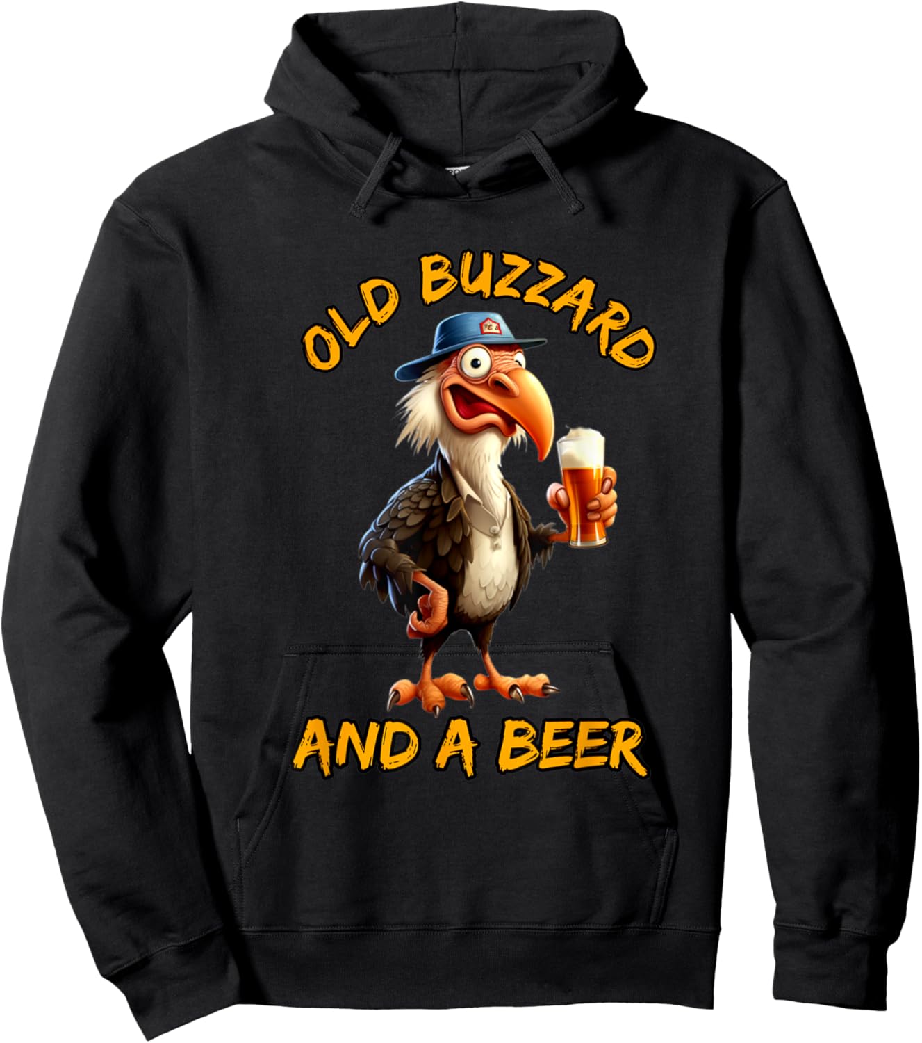 Grandpa Old Buzzard And Beer Old Man Beer Lovers Senior Hoodie - Hoodie | Black