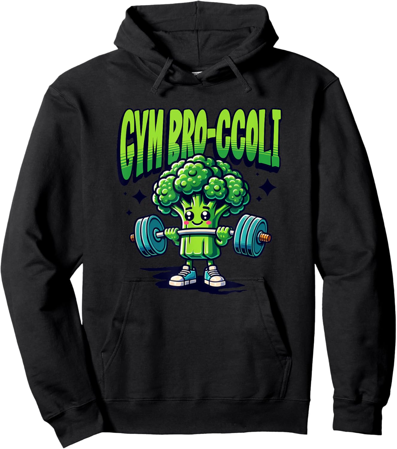 Gym Bro Broccoli Weight Lifting Bodybuilding Fitness Hoodie - Hoodie | Black