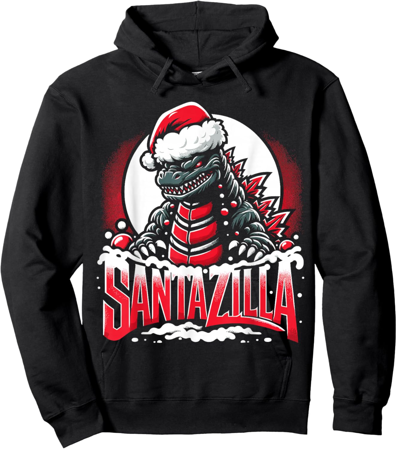 Kaiju Christmas Santazilla Japanese Monster Dinosaur Boys Hoodie - Hoodie | Black