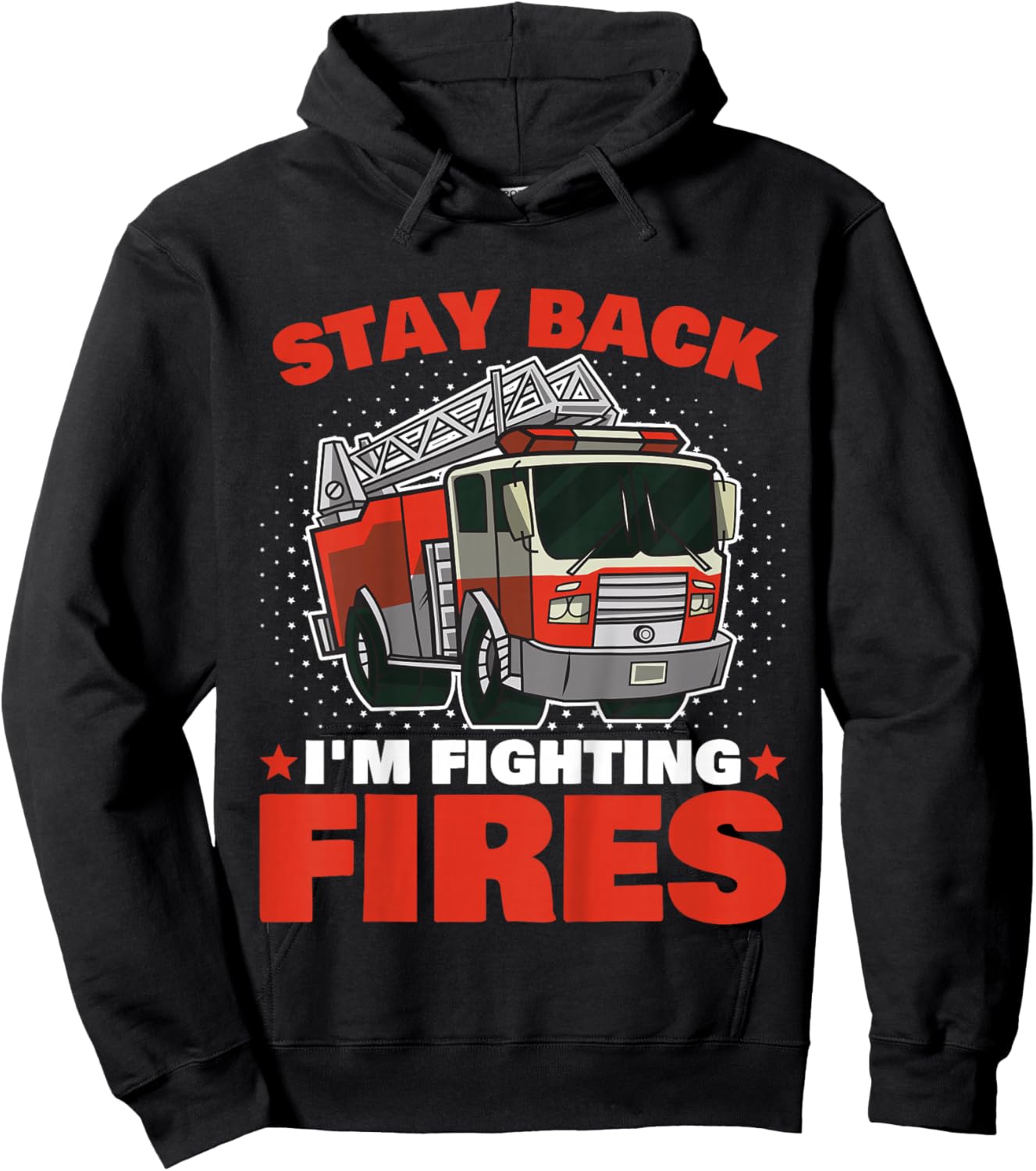 Kids Firefighter Shirt Fireman Shirt for Toddler Boys Firefighter Hoodie - Hoodie | Black