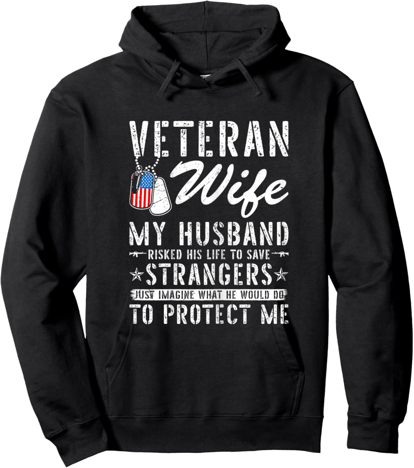 Veteran Wife US Veteran Army Husband Soldier Hoodie - Hoodie | Black