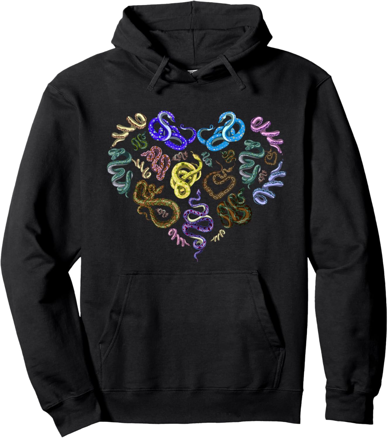 Wild Animal Reptile Valentines Day Gift Predator Heart Snake Hoodie - Hoodie | Black