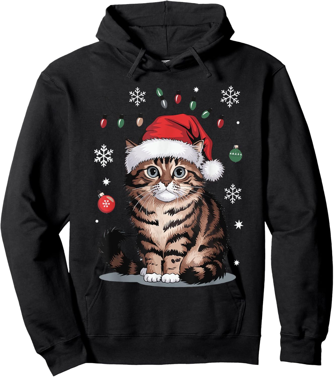 Cat Christmas Hoodie - Hoodie | Black