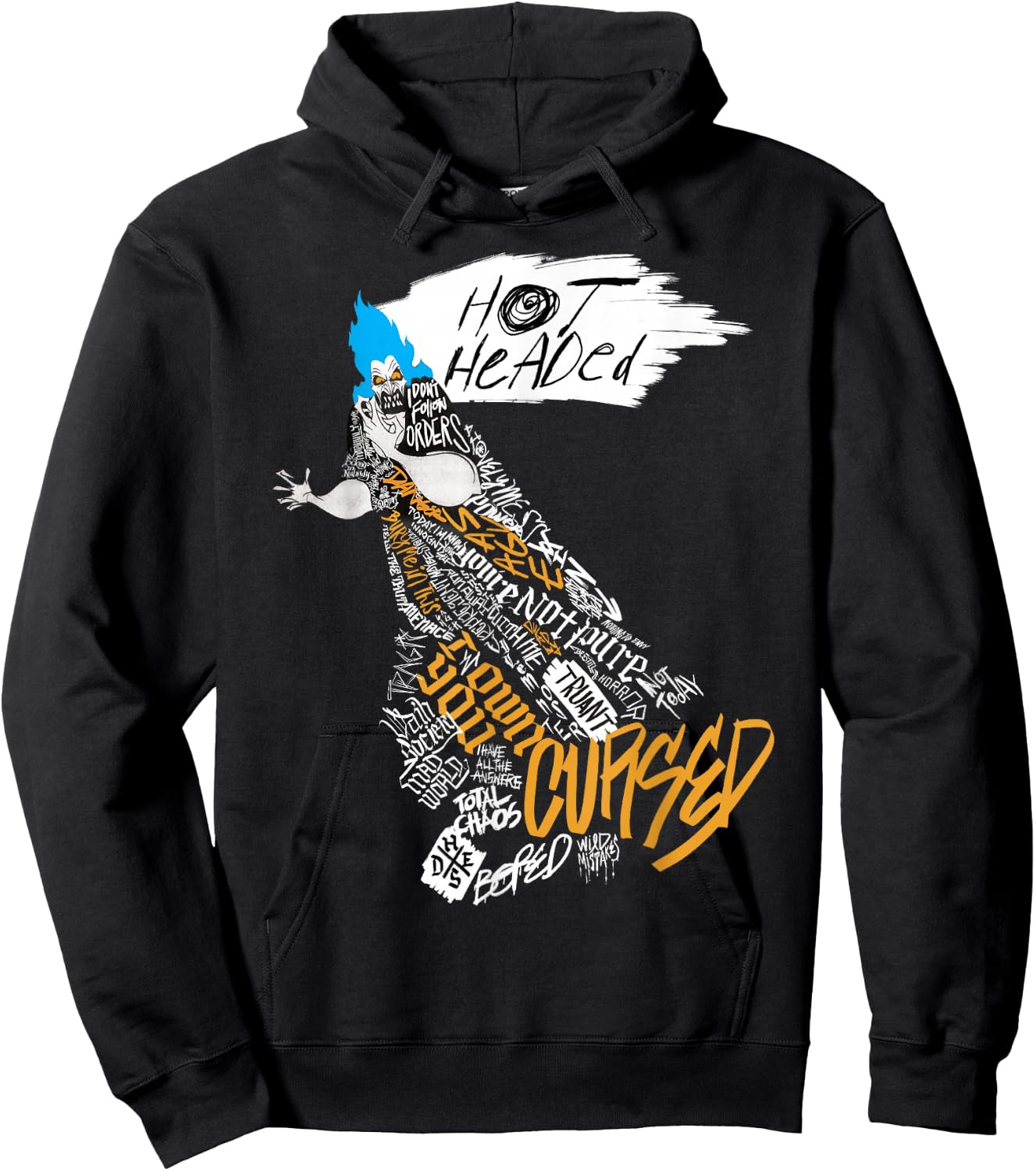 Disney Villains Hades Hot Headed Word Fill Graphic Hoodie - Hoodie | Black