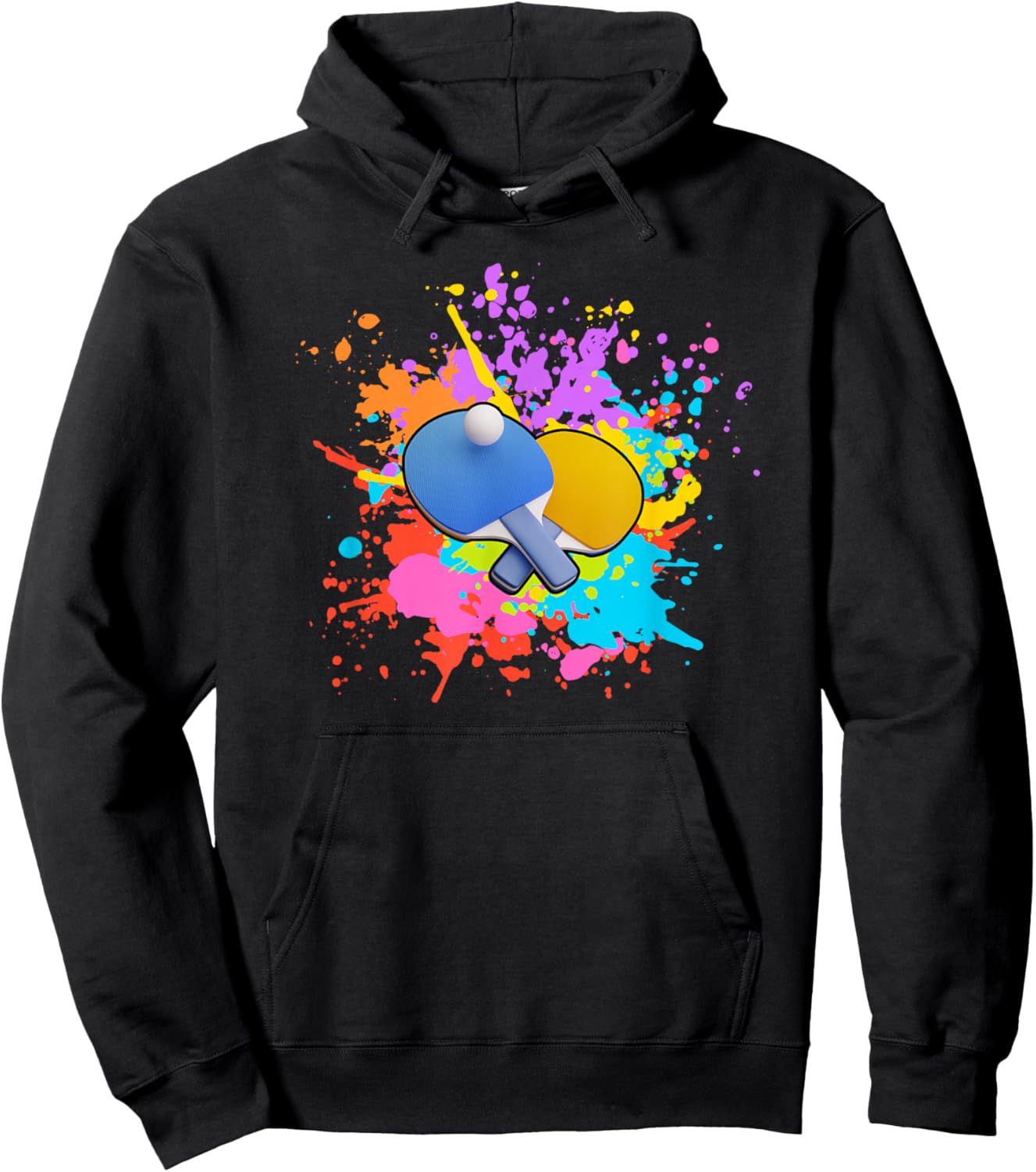 Paint Splash Table Tennis Ping Pong for Children Kids Hoodie - Hoodie | Black