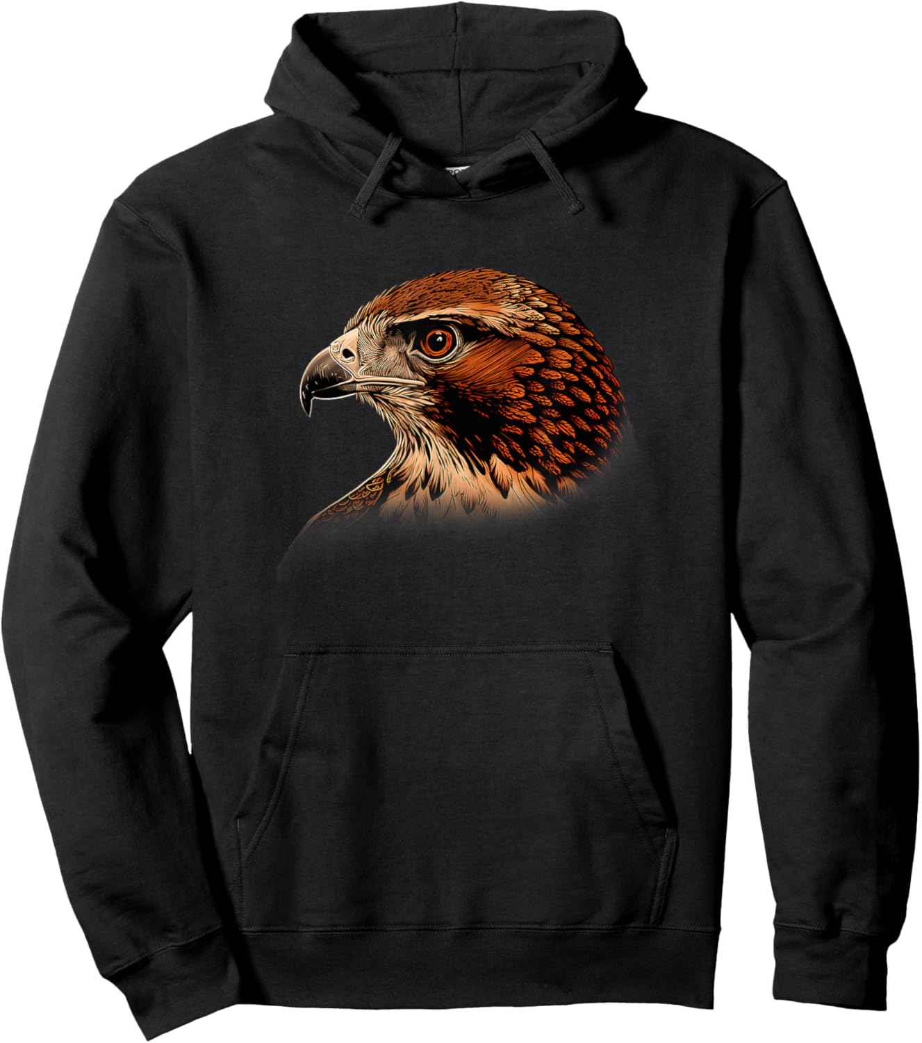 Curation Engine Red-Tailed Hawk - Women's Adult X-Small Black Short Sleeve Classic Fit Hoodie - Hoodie | Black