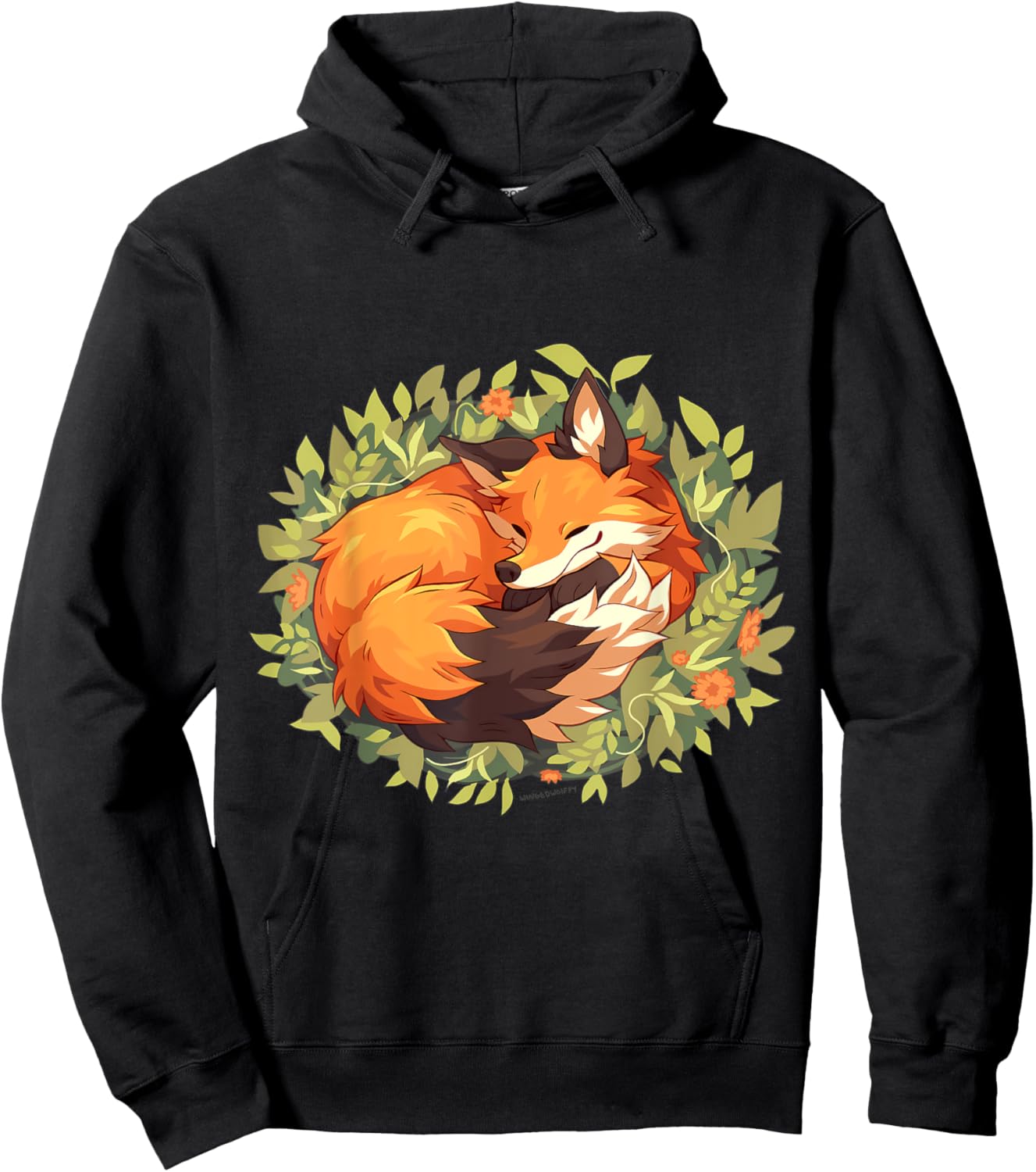Fox Sleeping Animal Wildlife Hoodie - Hoodie | Black