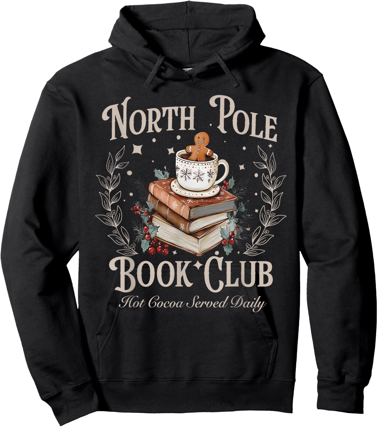 All Booked for Christmas Coquette Xmas Book Club Book Lovers Hoodie - Hoodie | Black