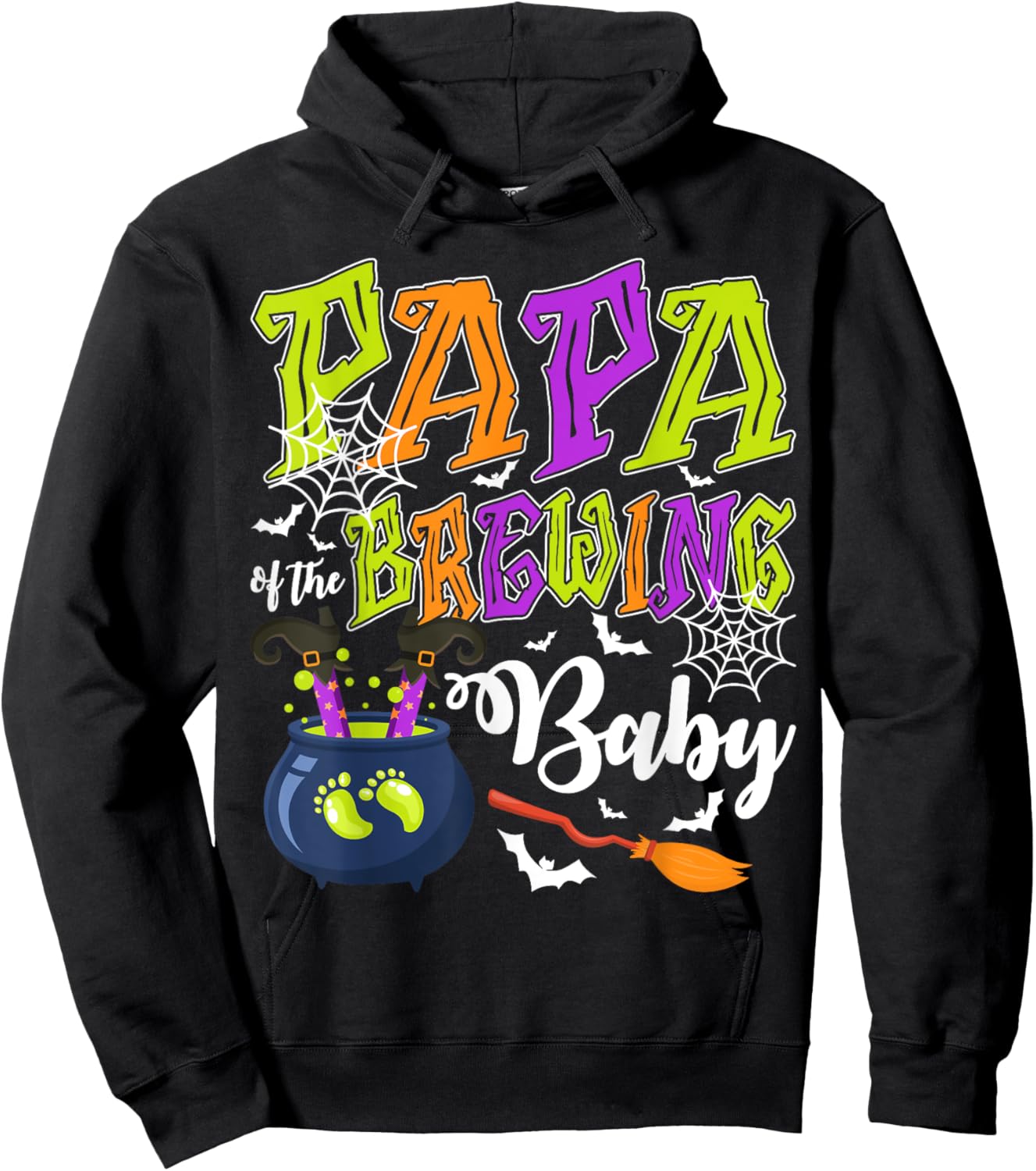 Papa of Brewing Baby Matching Family Halloween Baby Shower Hoodie - Hoodie | Black