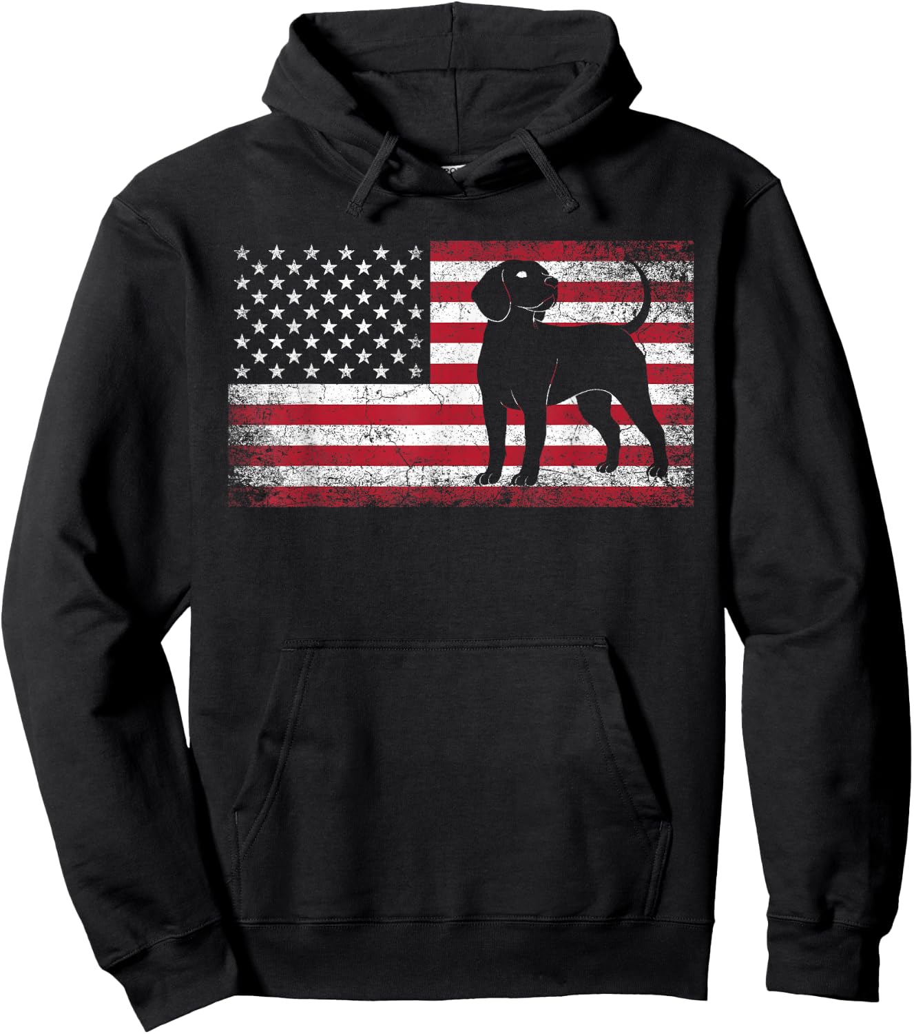 Beagle Dog 4th of July American Flag USA America Patriotic Hoodie - Hoodie | Black
