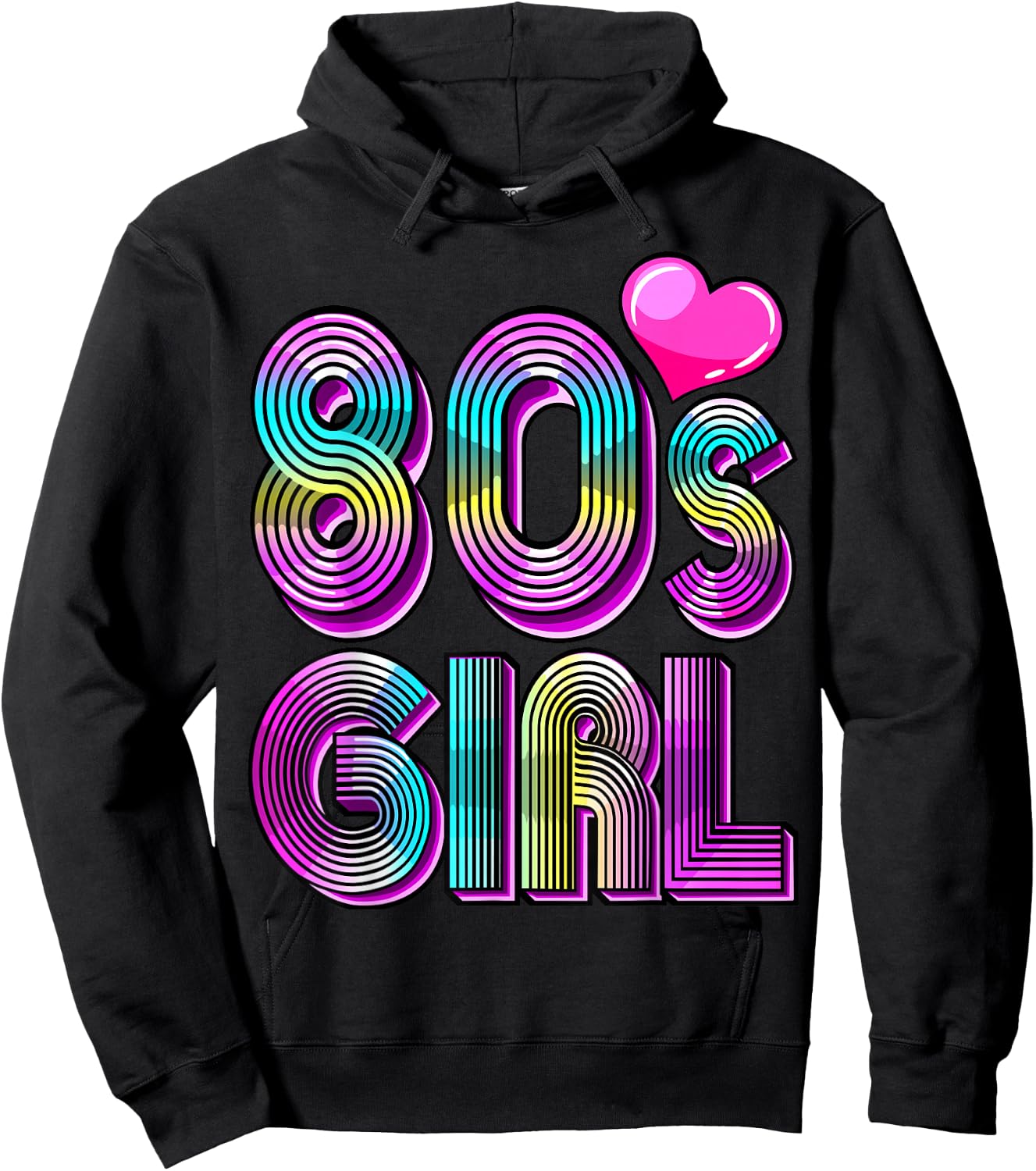 80's Girl Birthday Party Costume Retro Vintage Gift Women Hoodie - Hoodie | Black