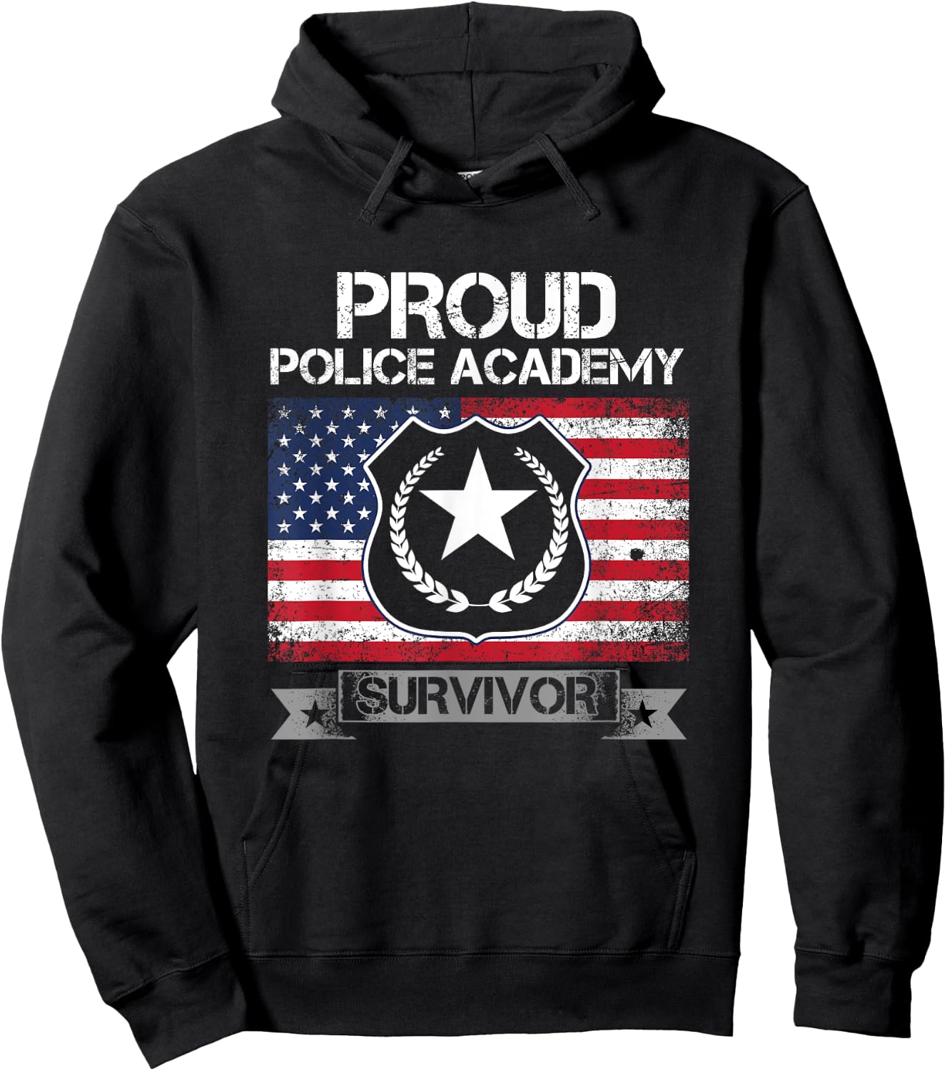 Proud Police Academy Survivor Criminology Hoodie - Hoodie | Black