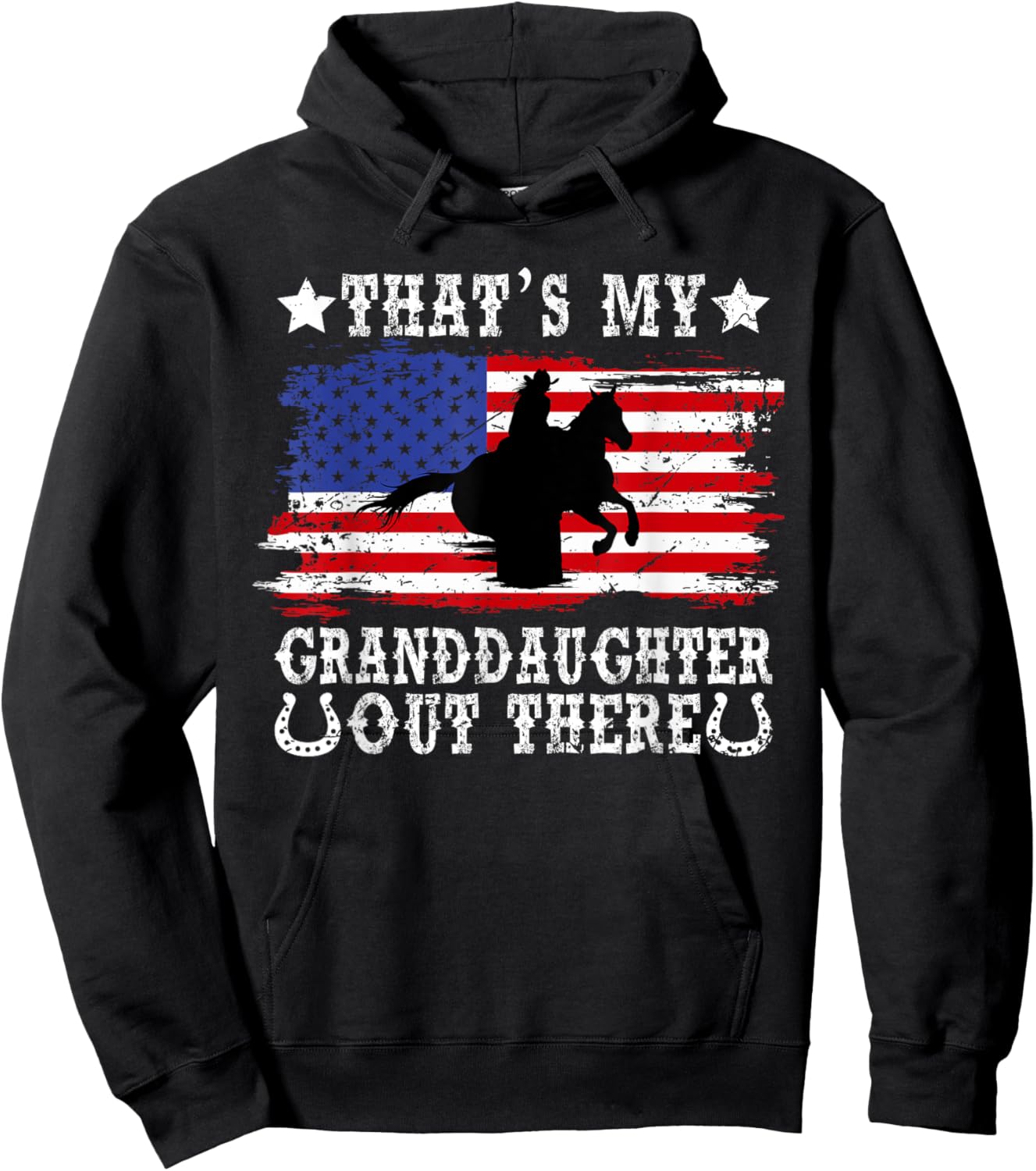 My Granddaughter Barrel Racing Grandma Of A Barrel Racer Hoodie - Hoodie | Black