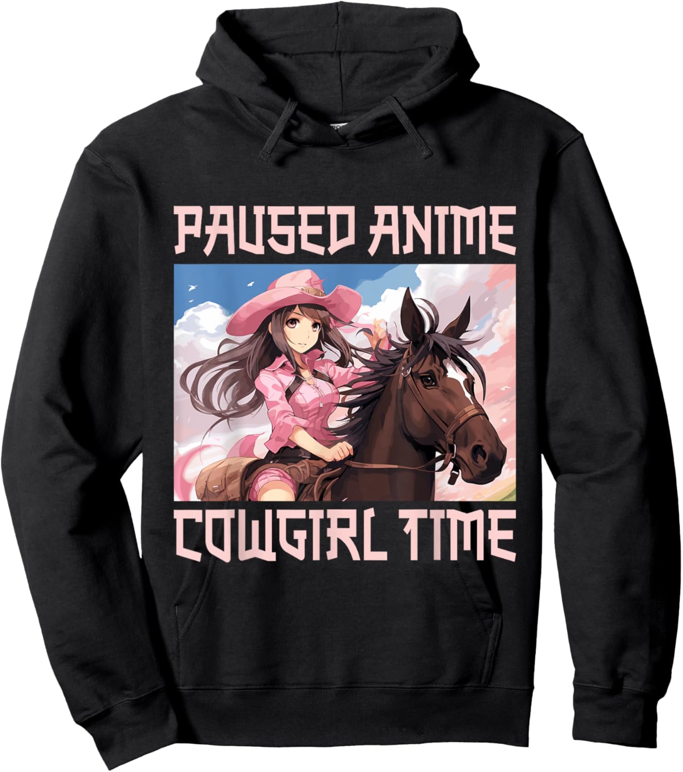 Anime Horse Cowgirl Japan Anime Hoodie - Hoodie | Black