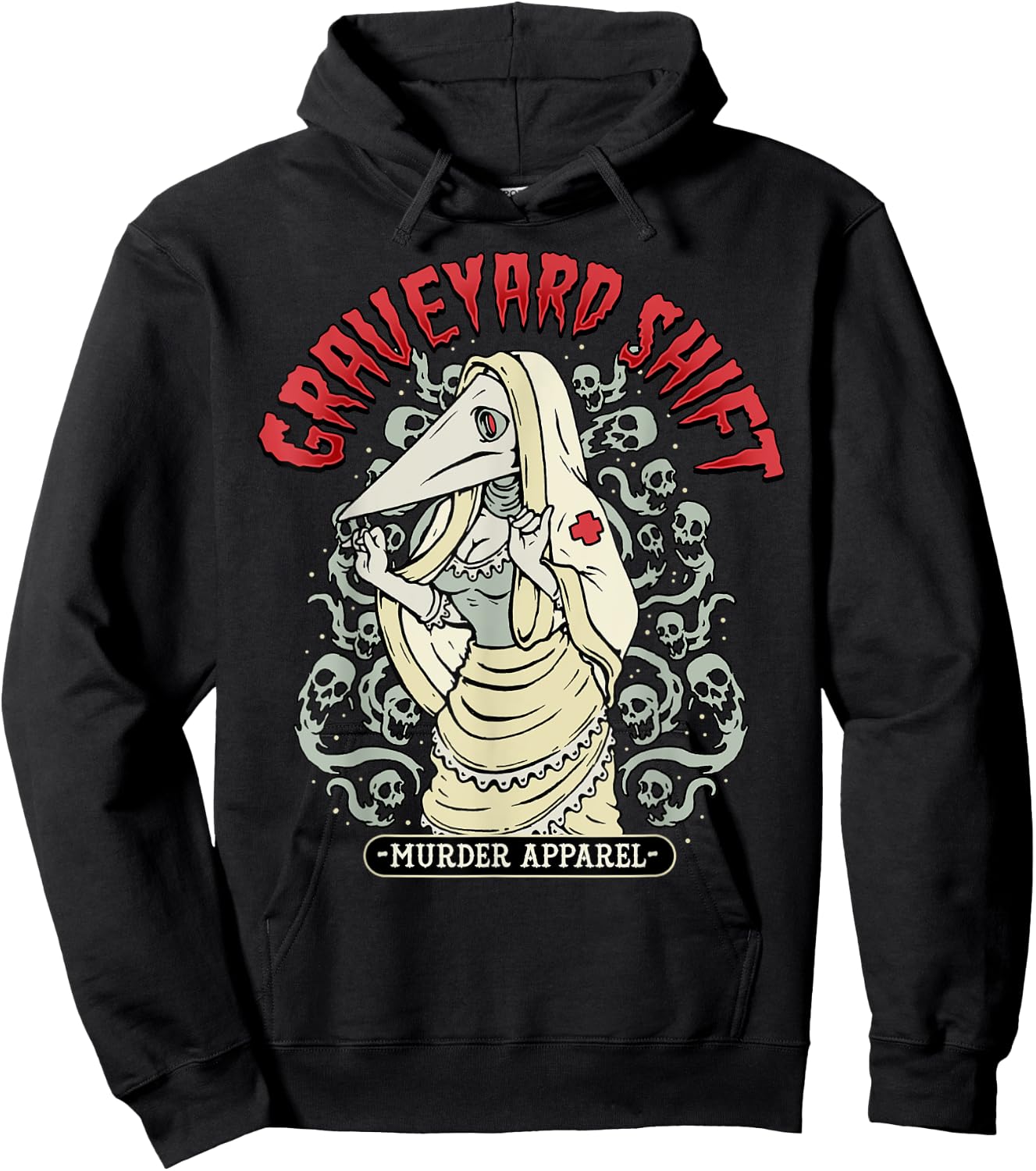 Plague Nurse Graveyard Shift Horror Hoodie - Hoodie | Black