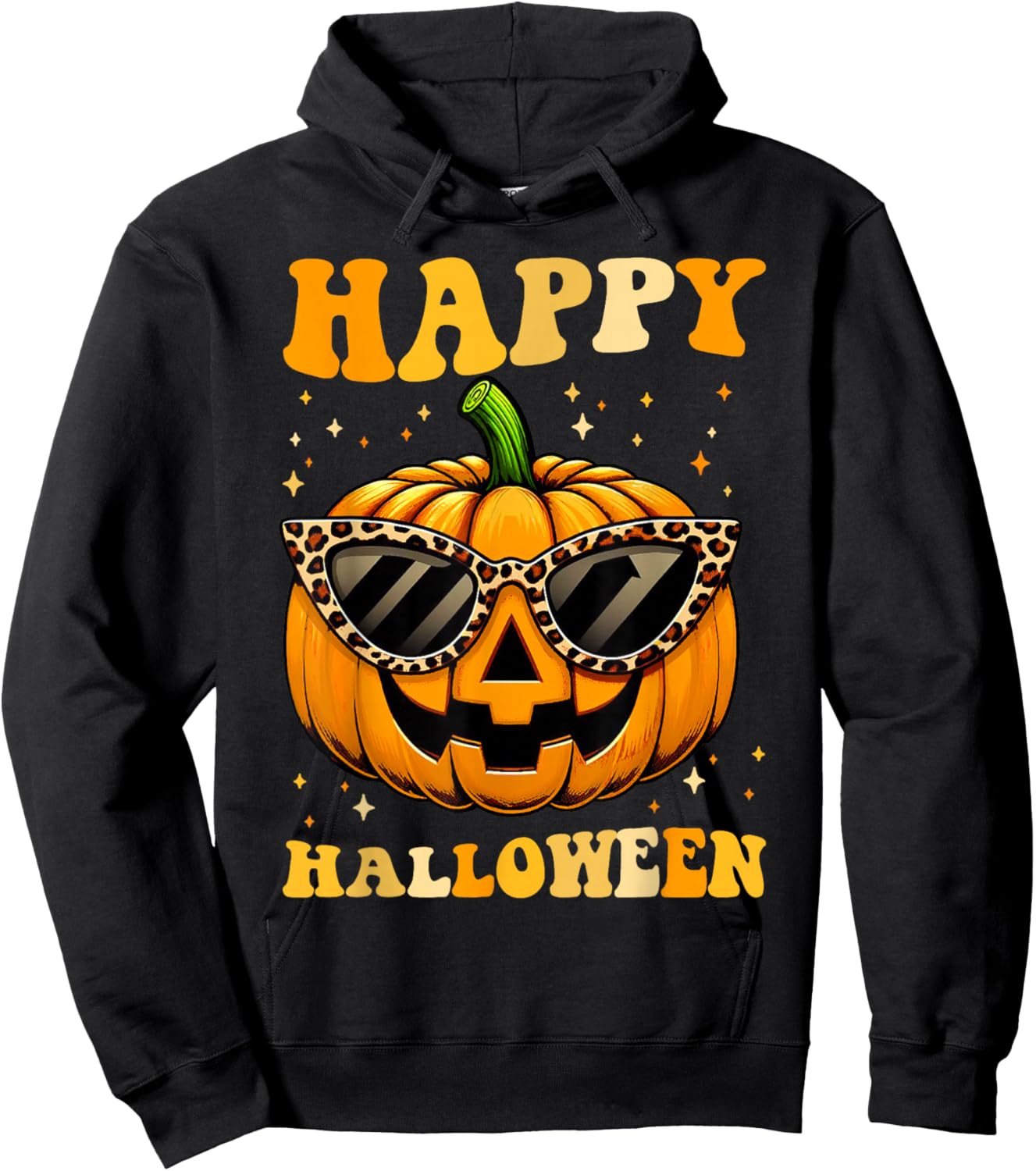 Trick Or Treat Funny Pumpkin Happy Halloween Costume Groovy Hoodie - Hoodie | Black
