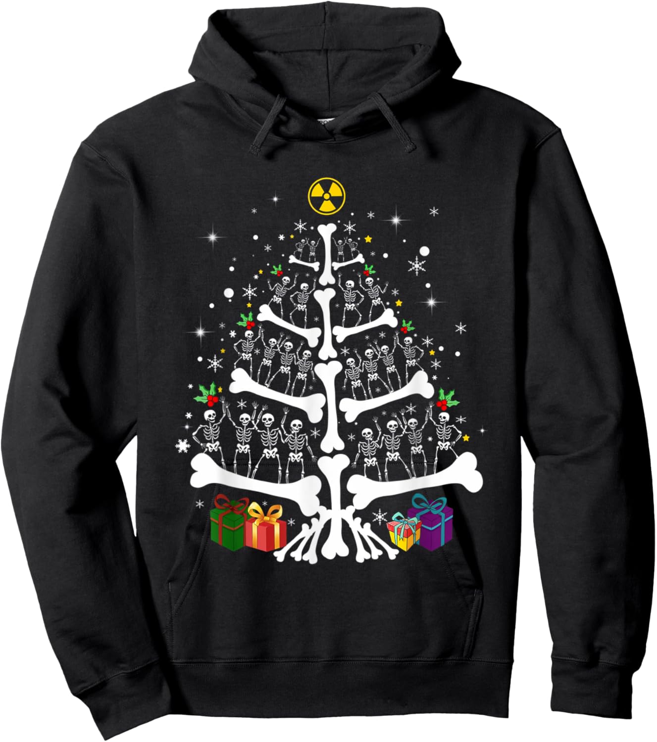 Women Radiology Skeleton Christmas Tree Xray Tech Team Hoodie - Hoodie | Black