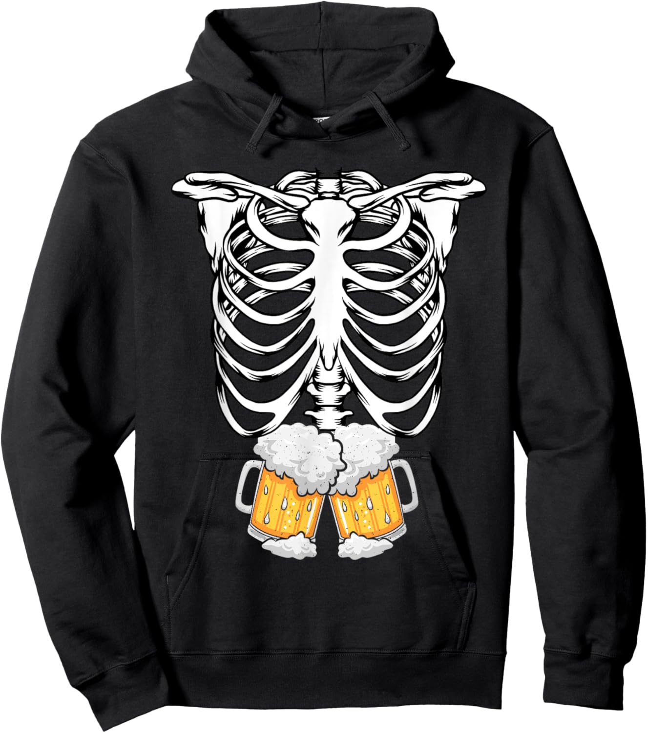 Skeleton Pregnancy Belly Of Beer X-ray Halloween Costume Hoodie - Hoodie | Black