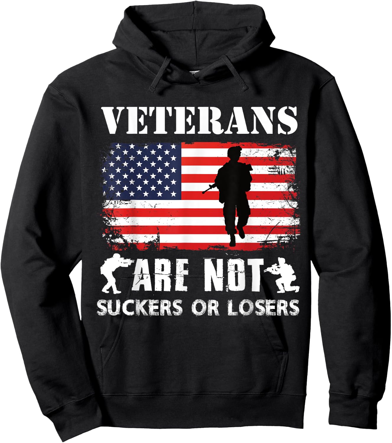 Veterans Are Not Suckers Or Losers Hoodie - Hoodie | Black