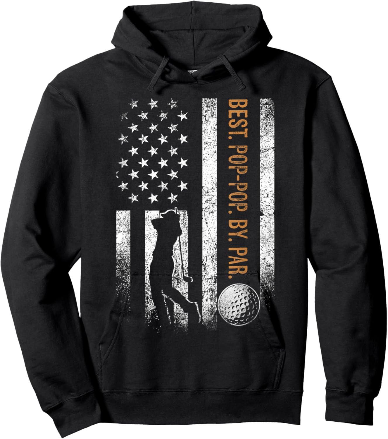 Best Pop-Pop By Par Golfing Gifts Pop-Pop Father's Day Golf Hoodie - Hoodie | Black